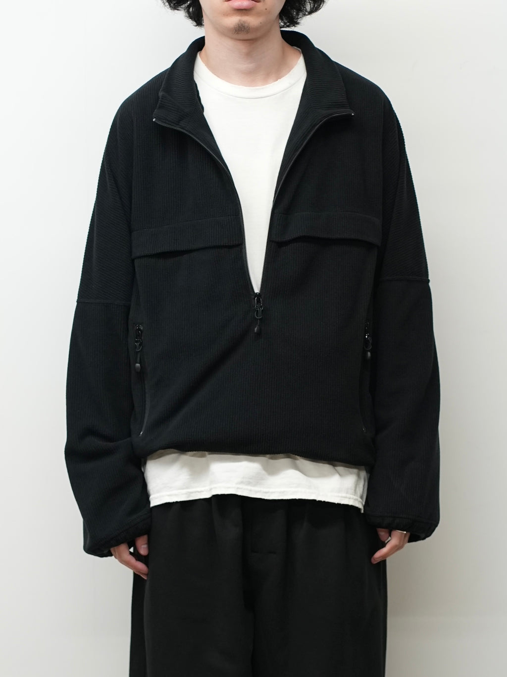 KIMONO ZIP FLEECE(BLACK)