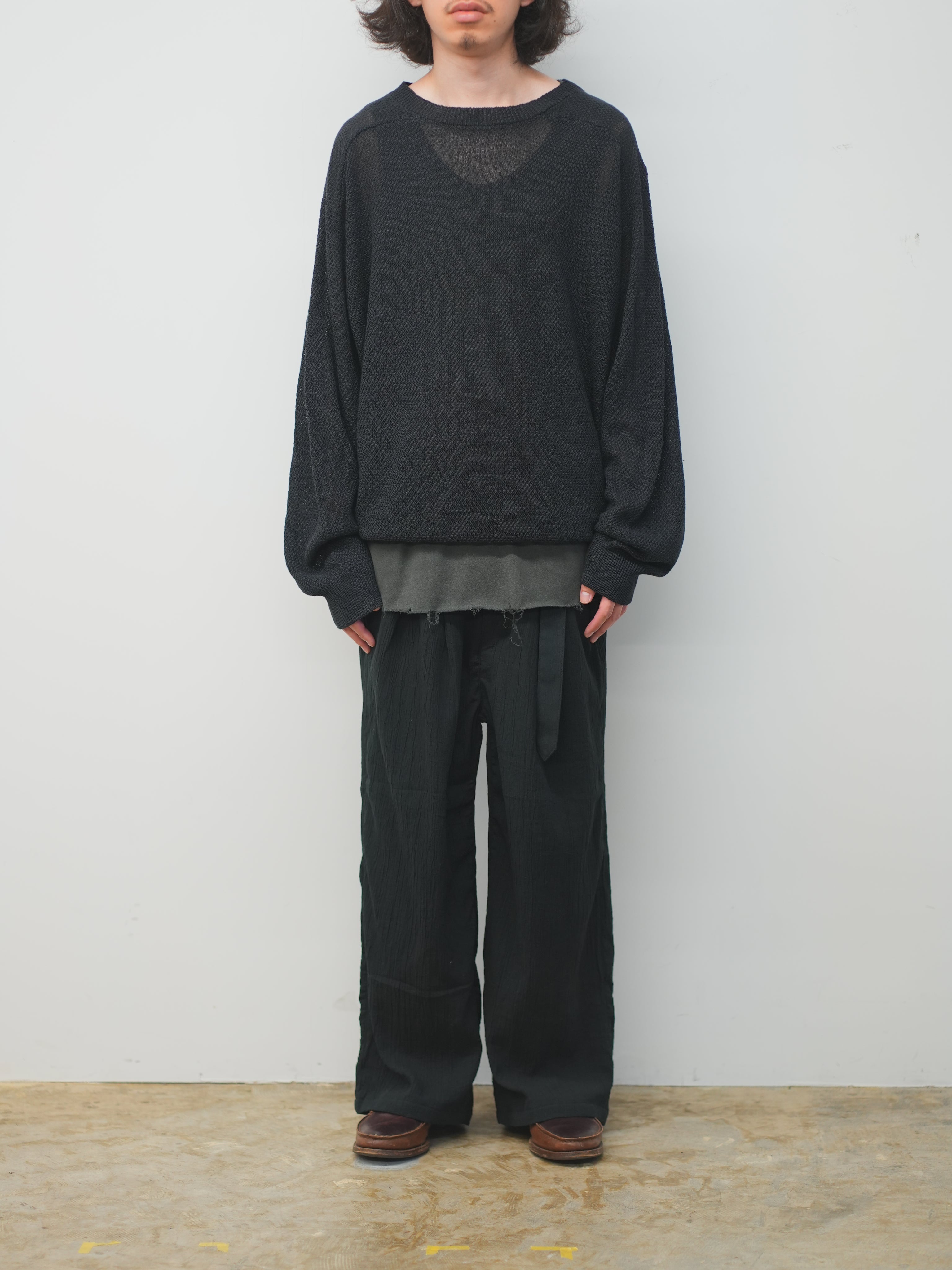 LINEN TUCK IN KNIT(BLACK) – ANCELLM