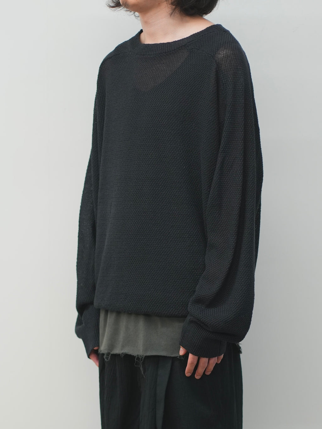 LINEN TUCK IN KNIT(BLACK)