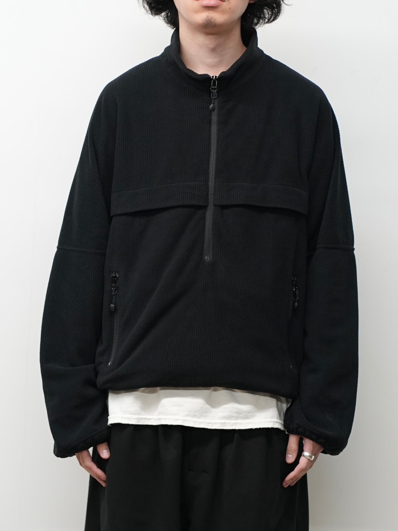 KIMONO ZIP FLEECE(BLACK)