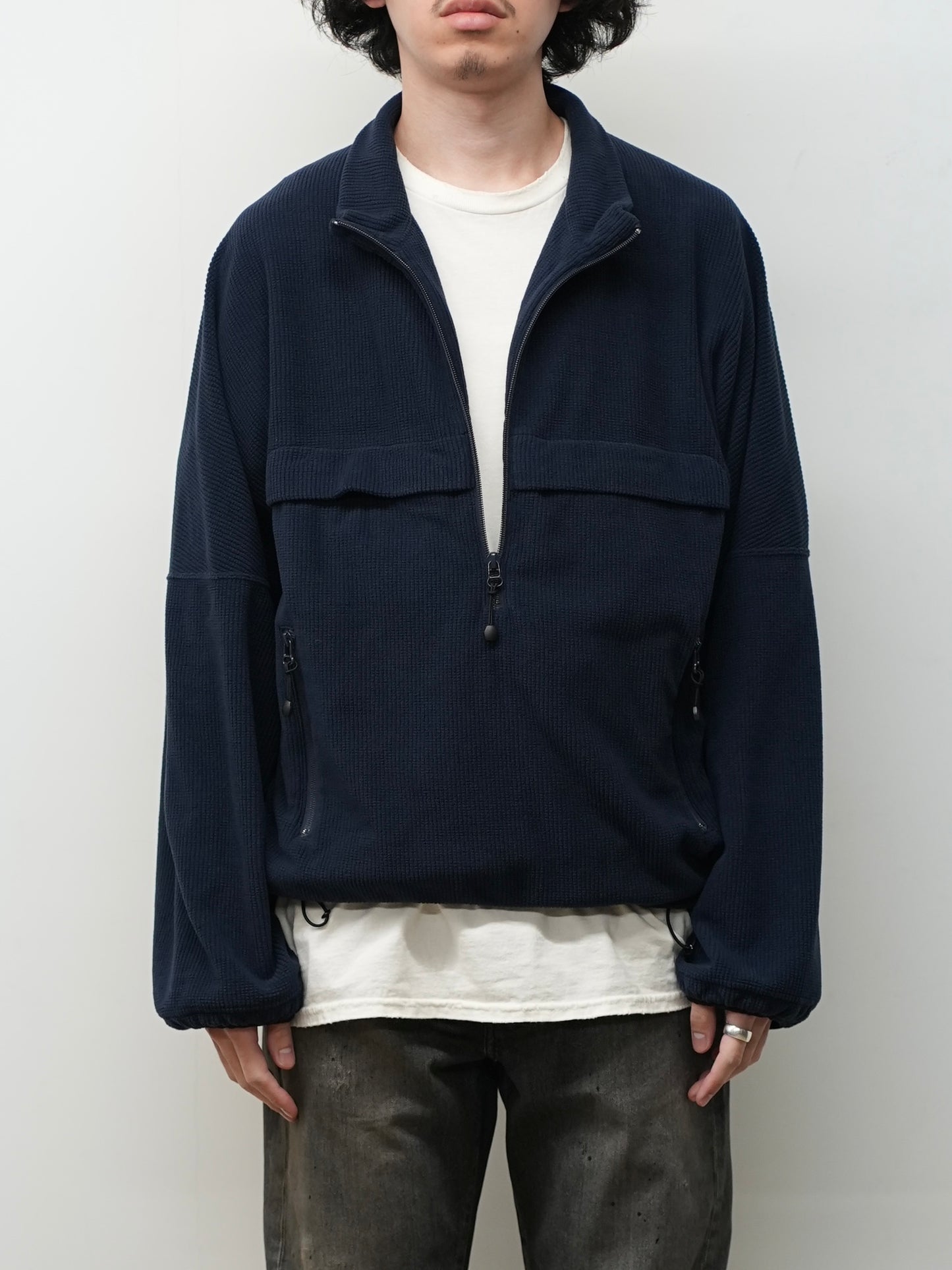KIMONO ZIP FLEECE(NAVY)