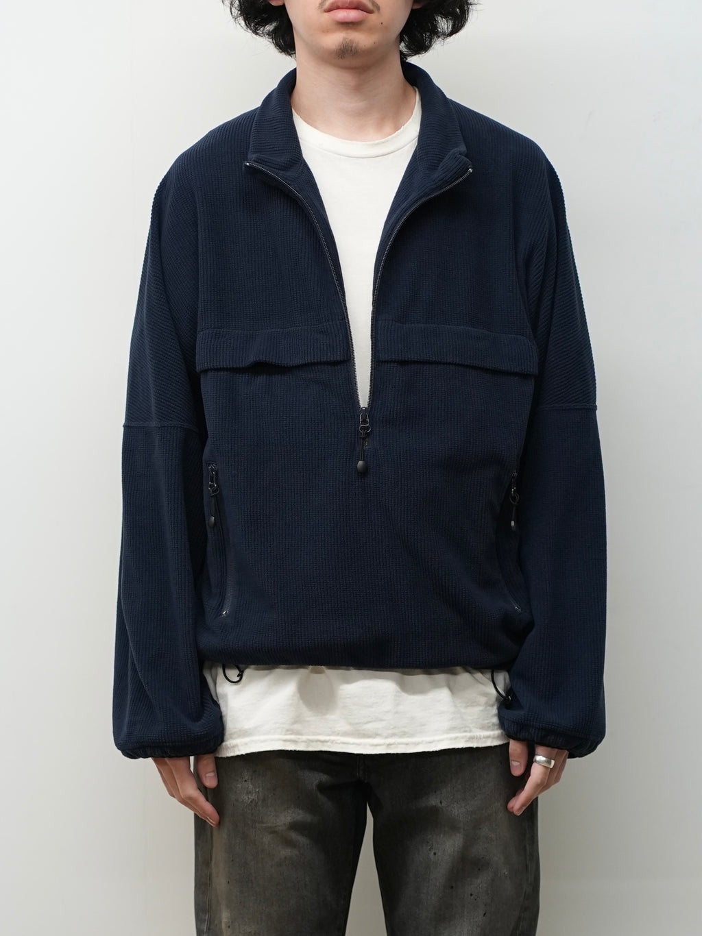 KIMONO ZIP FLEECE(NAVY)