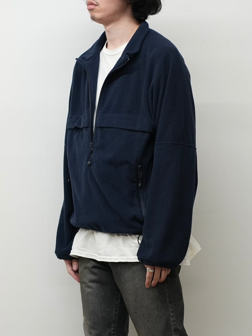 KIMONO ZIP FLEECE(NAVY)