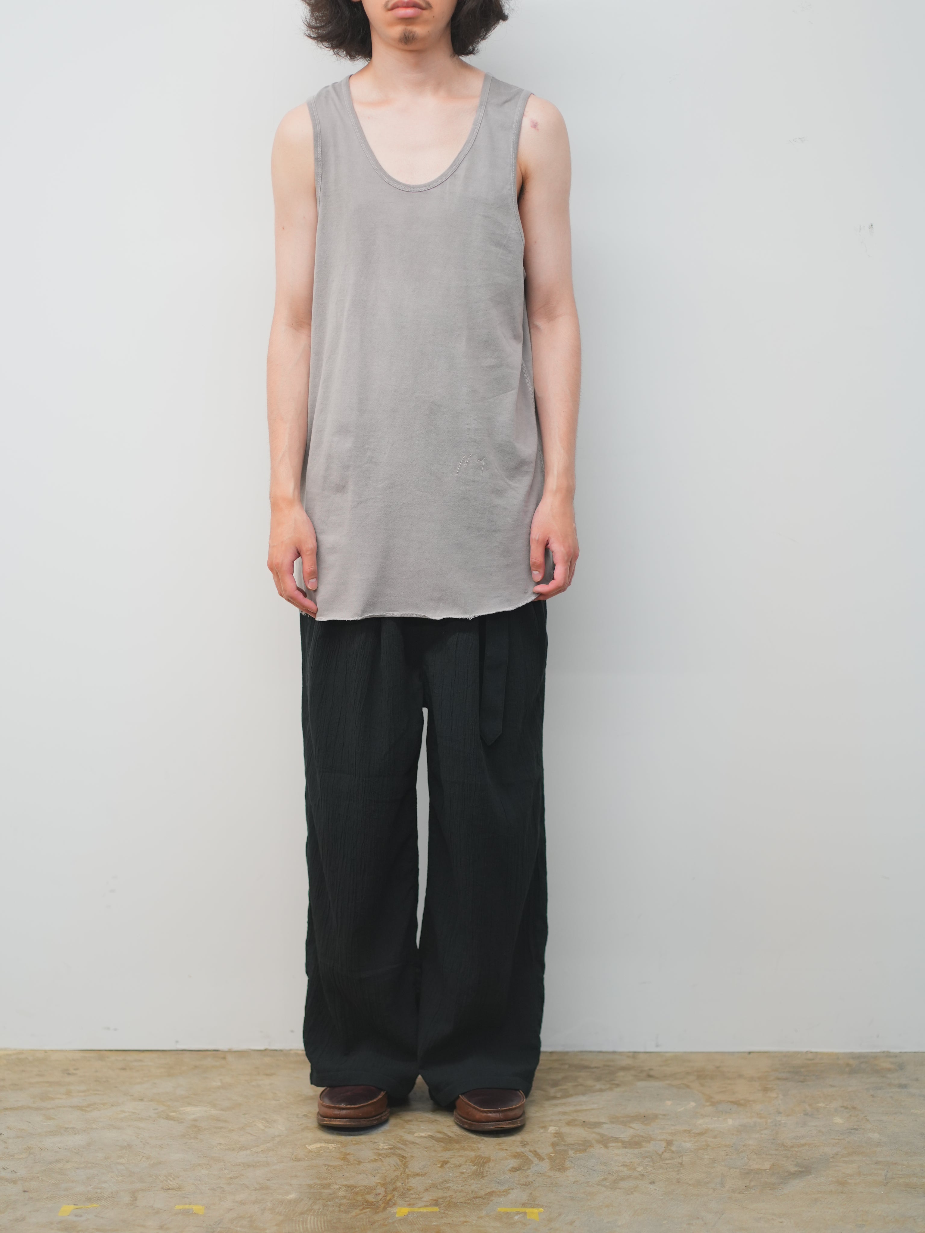 トップス ancellm UNEVENNESS TANK TOP Greige 1 UNEVENNESS TANK TOP(GREIGE) – ANCELLM