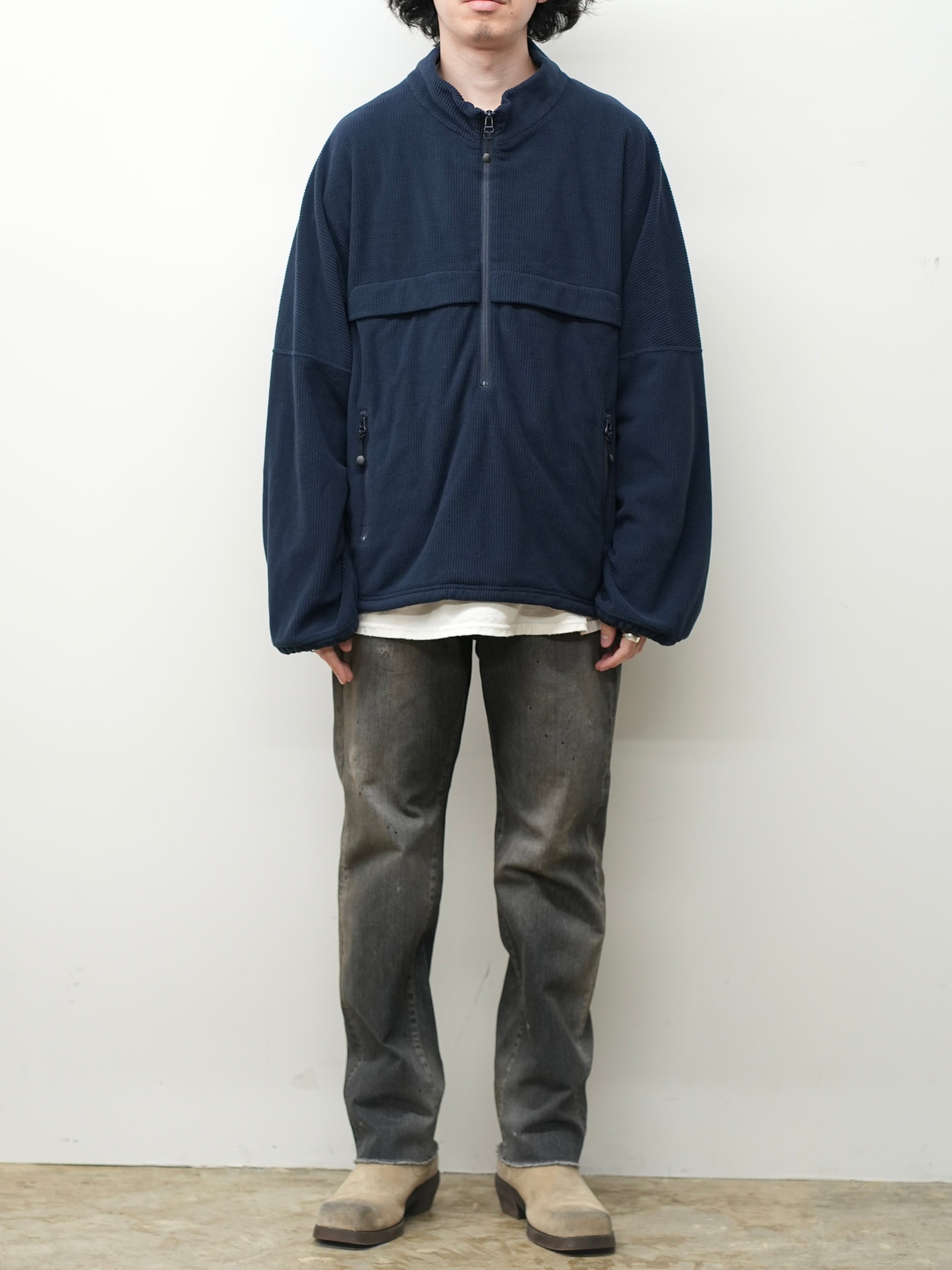 KIMONO ZIP FLEECE(NAVY) – ANCELLM