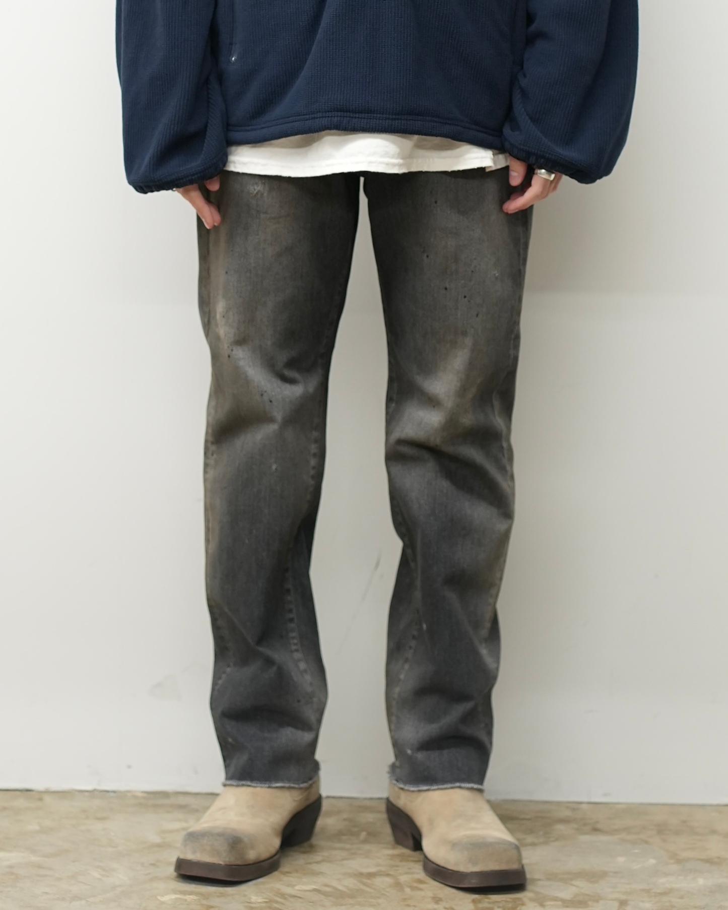 #07 SLIM STRAIGHT 5P DENIM PANTS(BLACK)