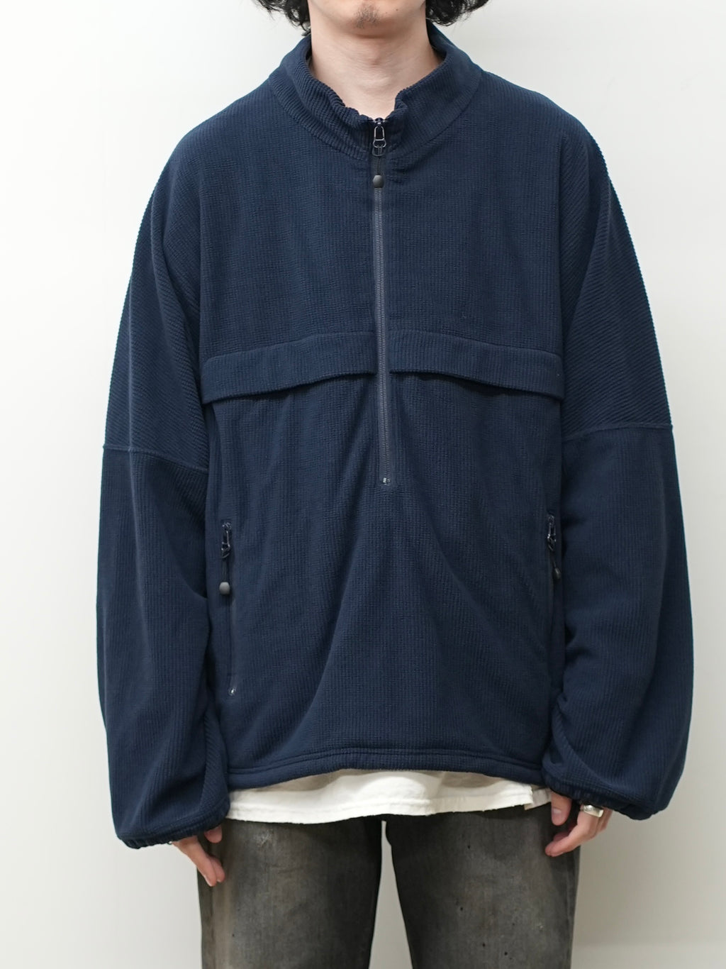 KIMONO ZIP FLEECE(NAVY)