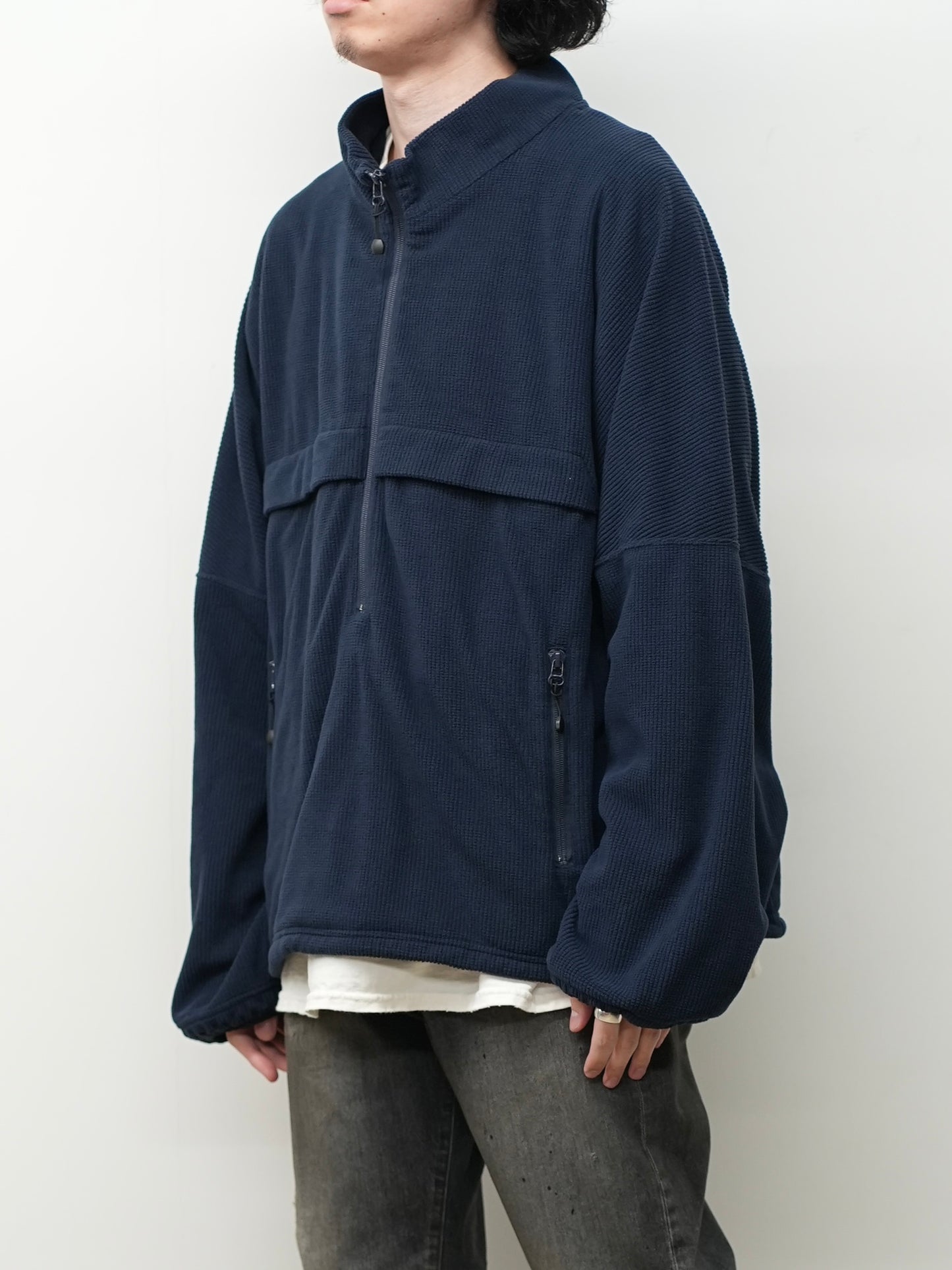 KIMONO ZIP FLEECE(NAVY)