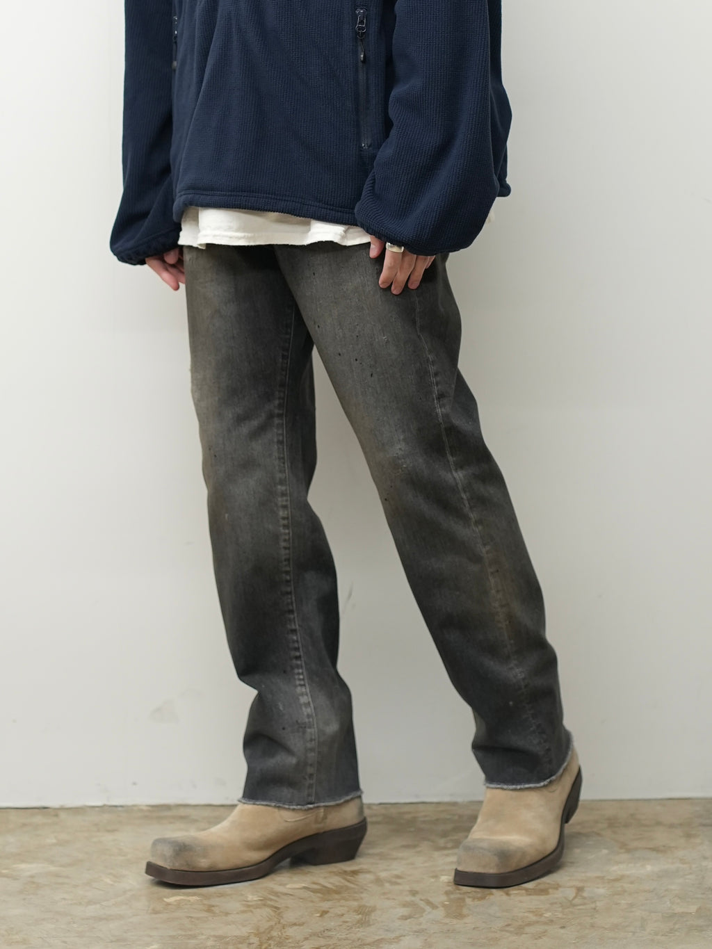 #07 SLIM STRAIGHT 5P DENIM PANTS(BLACK)