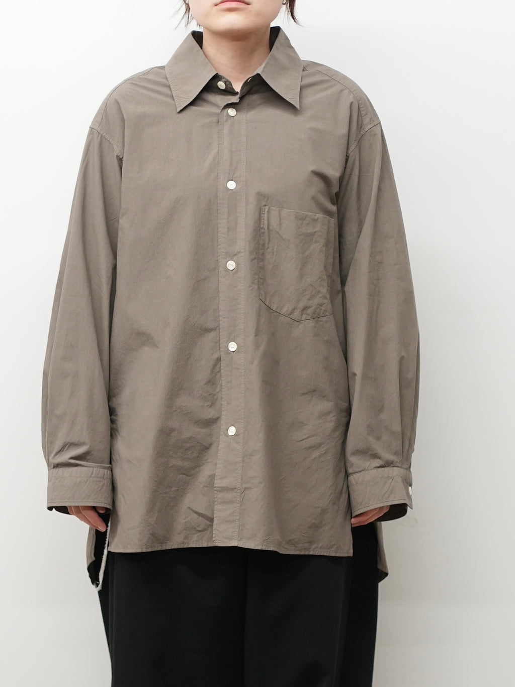 SHRINK OVER SHIRT(D.BROWN)