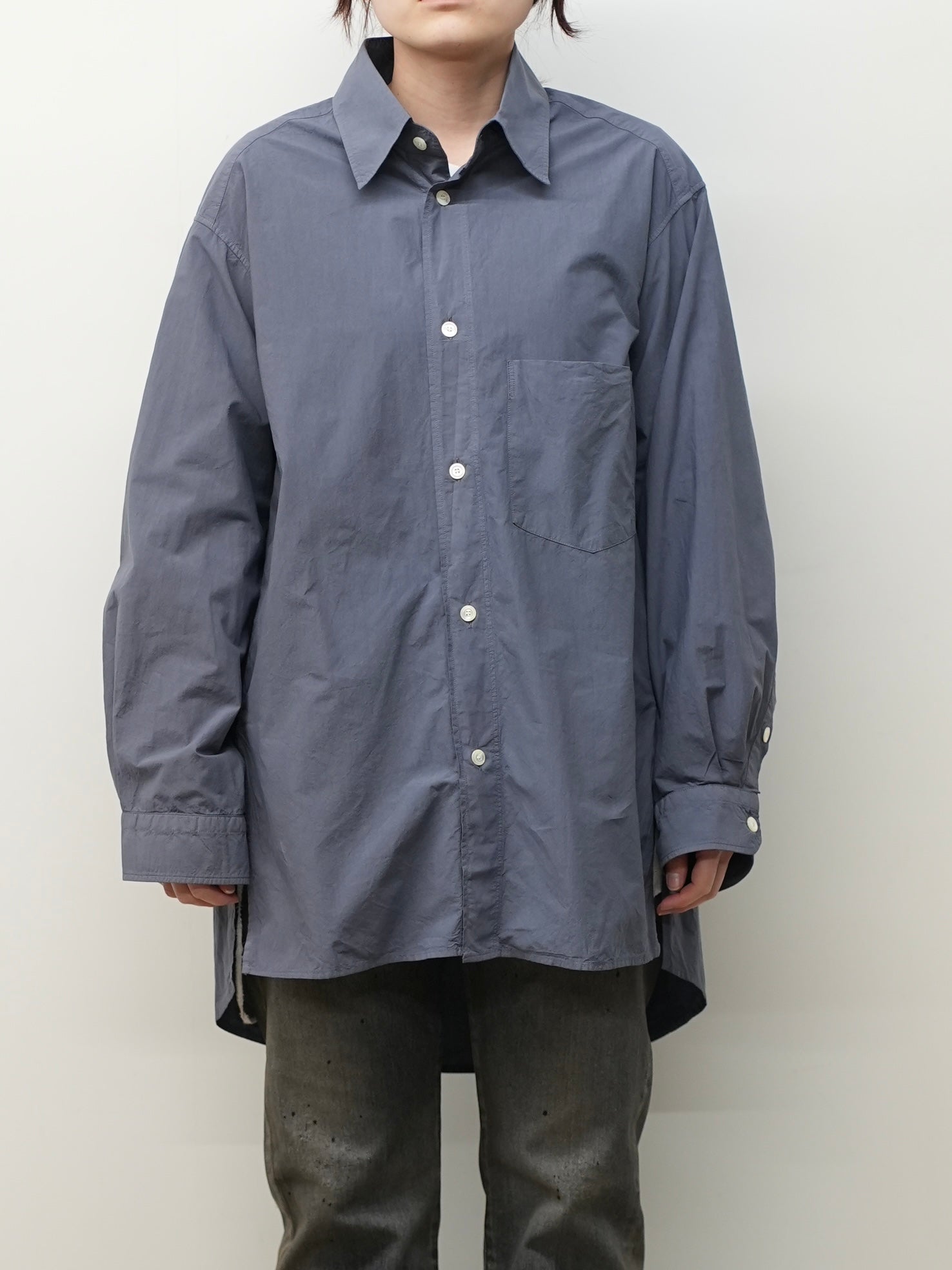 SHRINK OVER SHIRT(NAVY) – ANCELLM