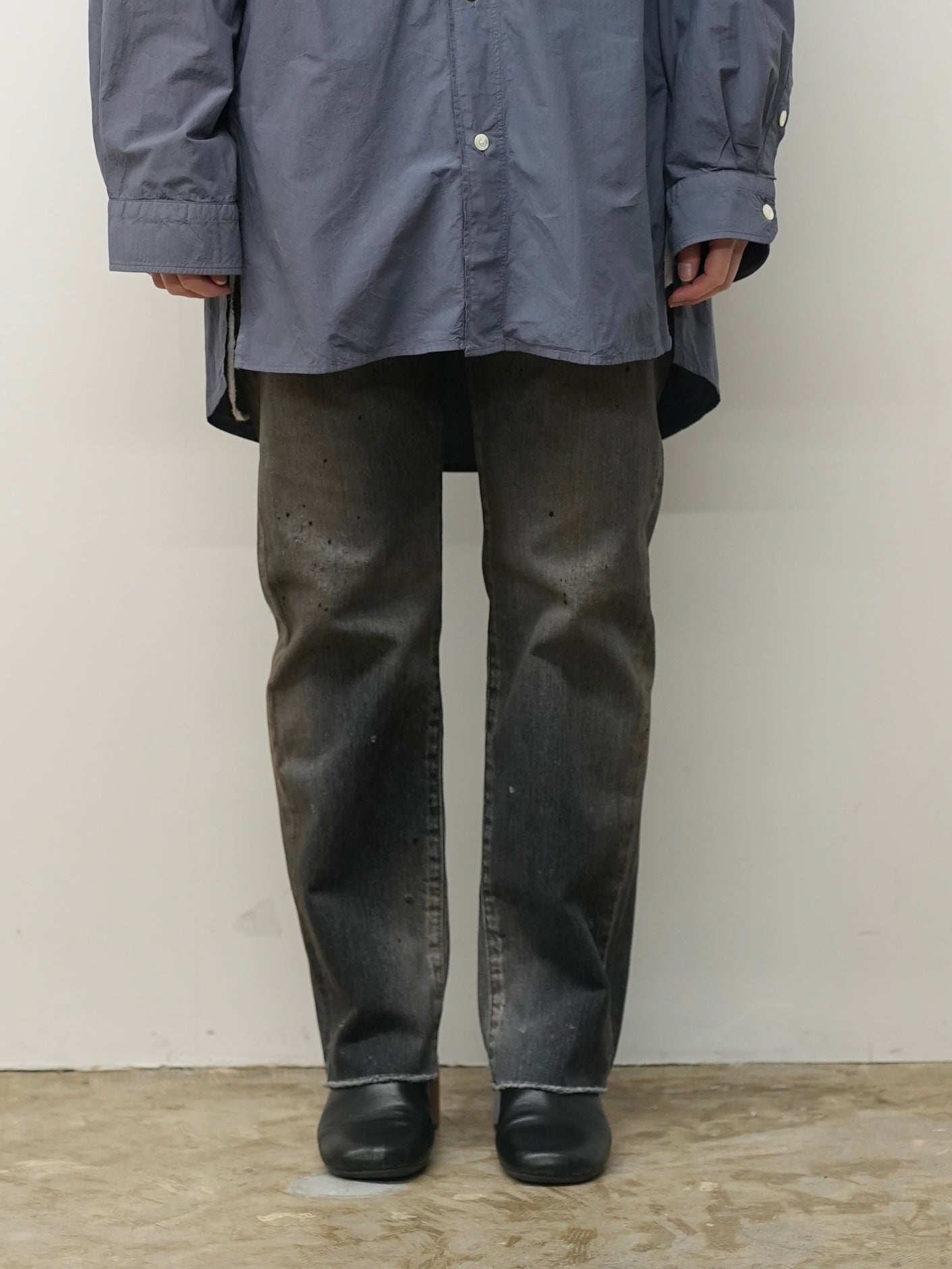 #07 SLIM STRAIGHT 5P DENIM PANTS(BLACK)