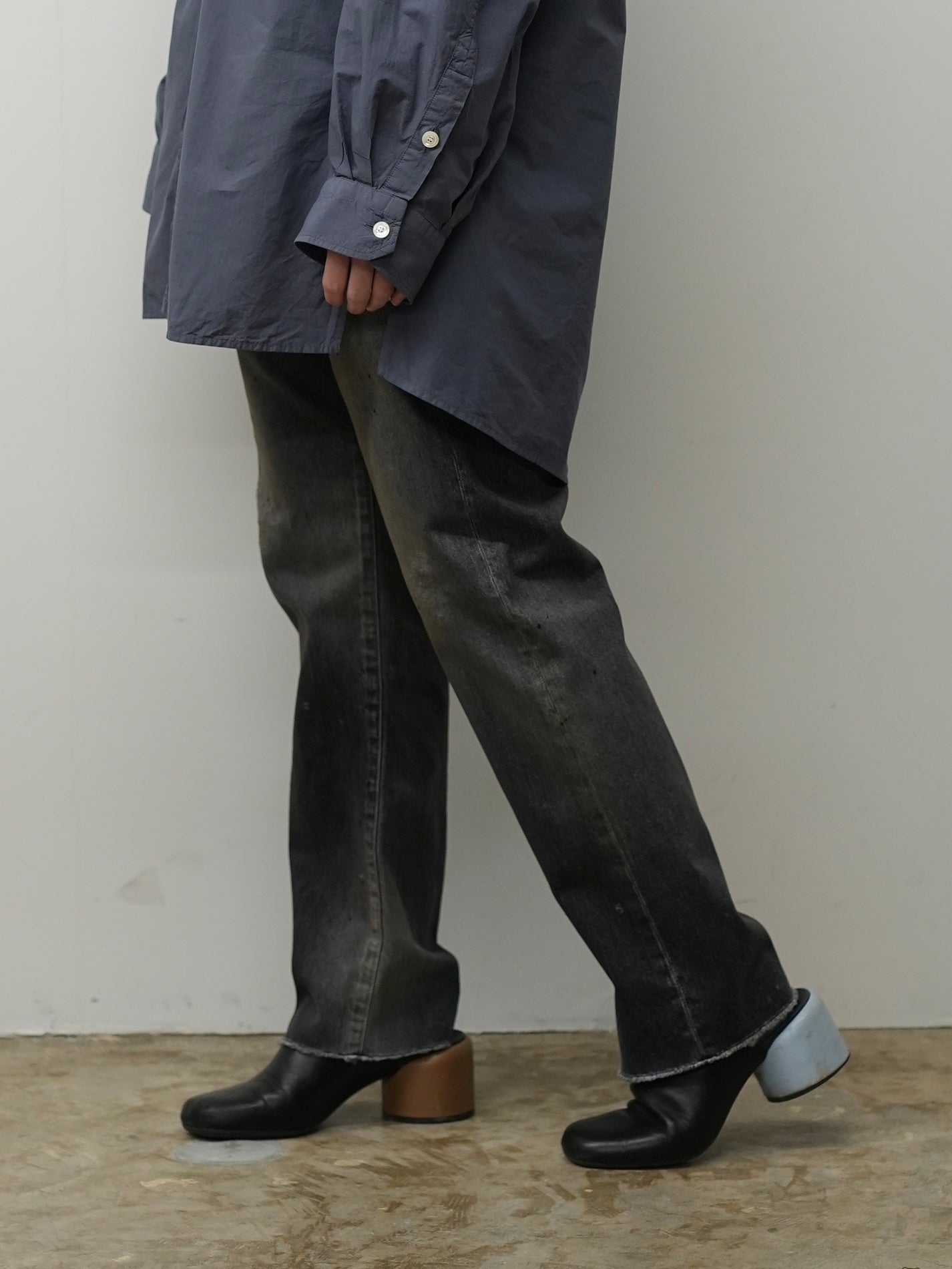07 SLIM STRAIGHT 5P DENIM PANTS(BLACK) – ANCELLM