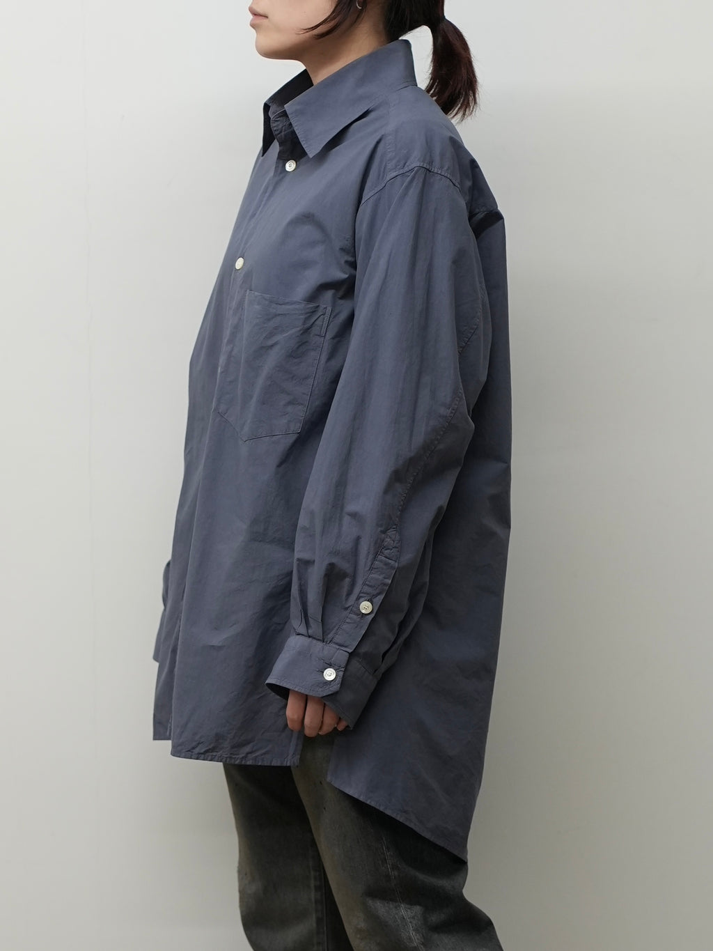 SHRINK OVER SHIRT(NAVY)