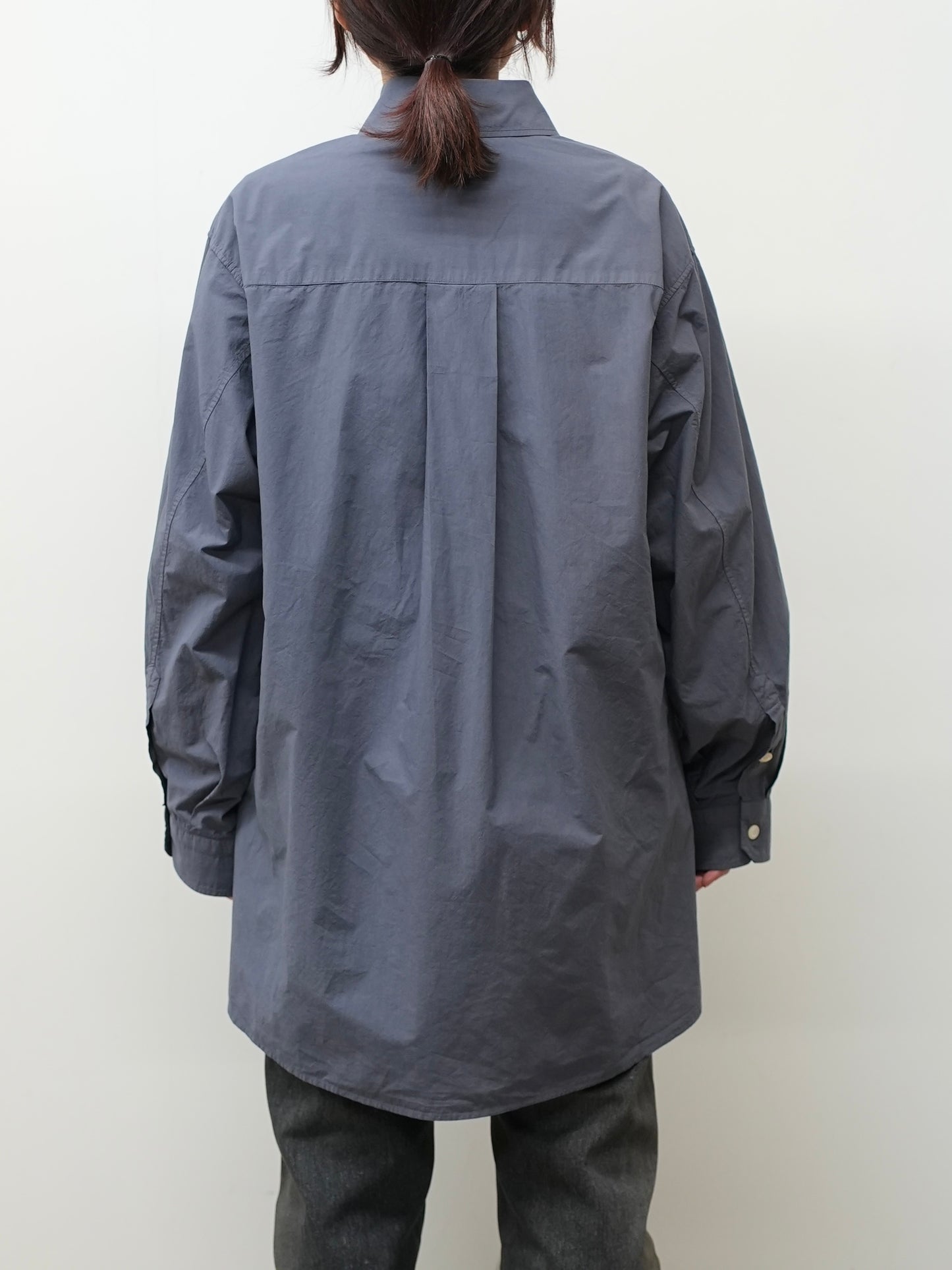 SHRINK OVER SHIRT(NAVY)