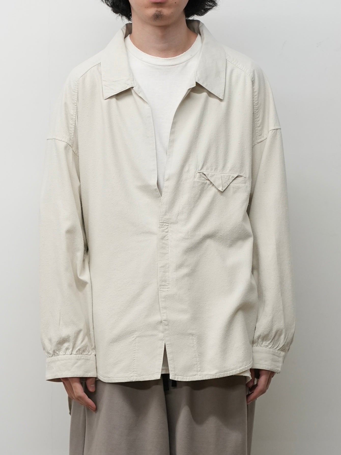 SILK NEP LONG SHIRT(OFF) – ANCELLM