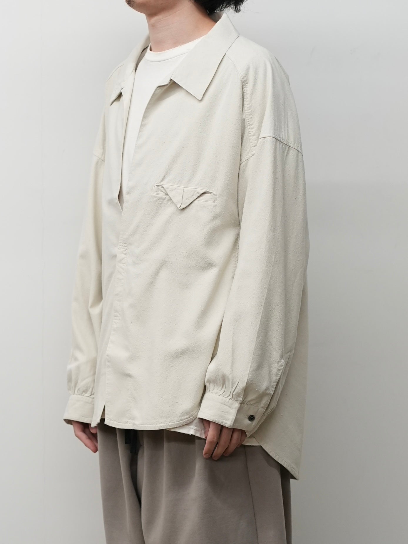 SILK NEP LONG SHIRT(OFF) – ANCELLM