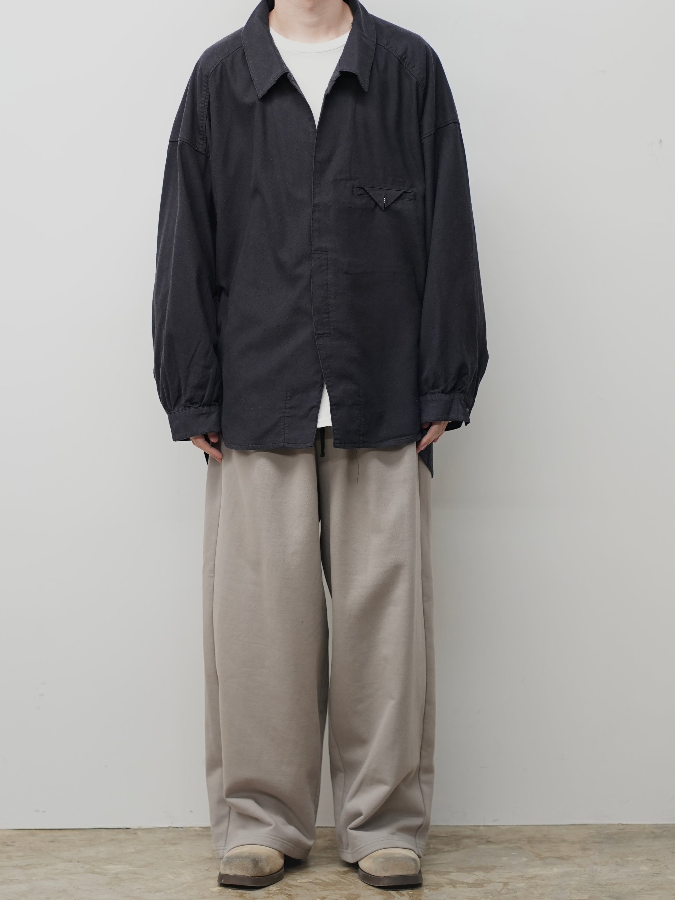 SILK NEP LONG SHIRT(BLACK) – ANCELLM