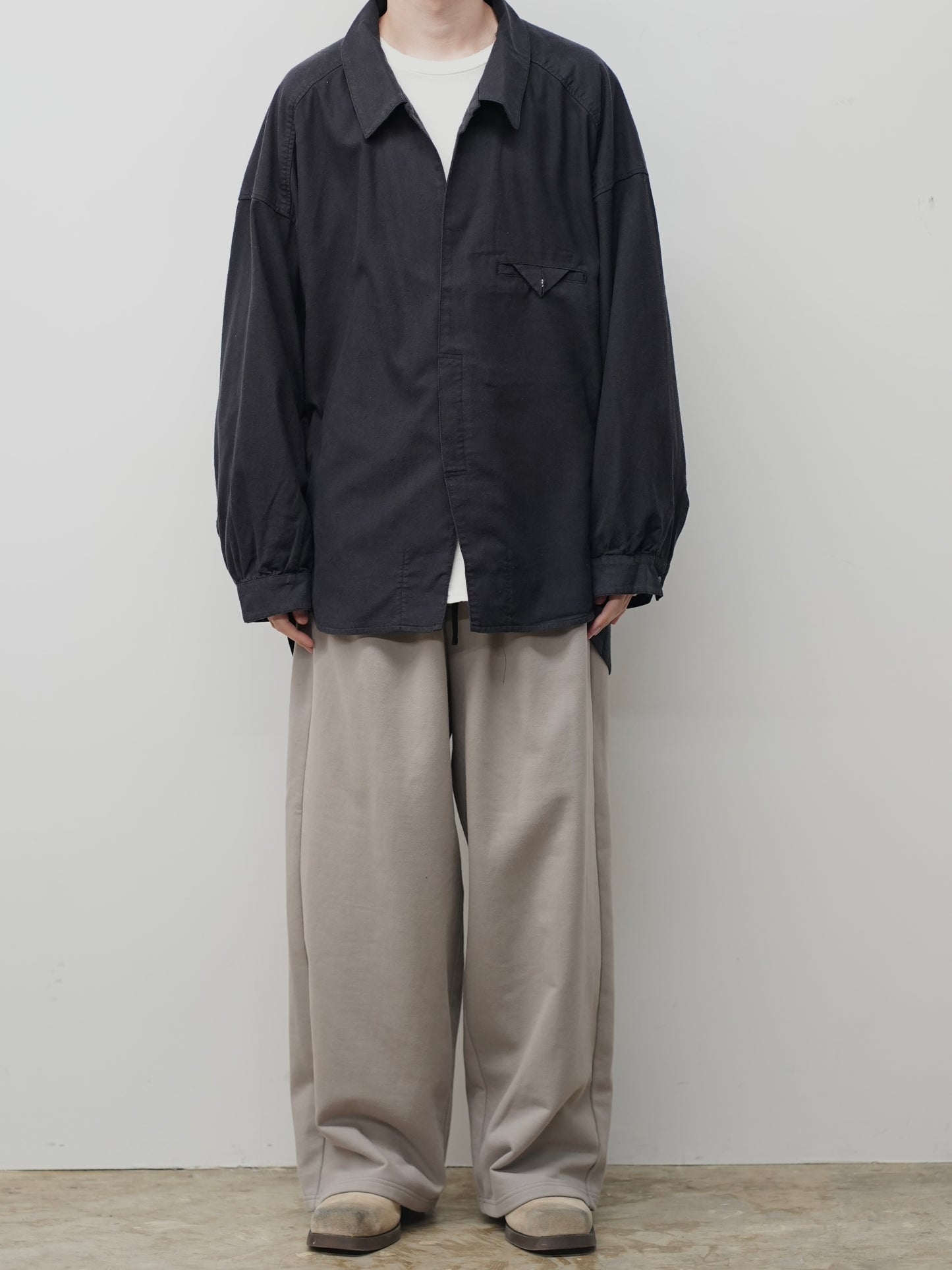 SILK NEP LONG SHIRT(BLACK)