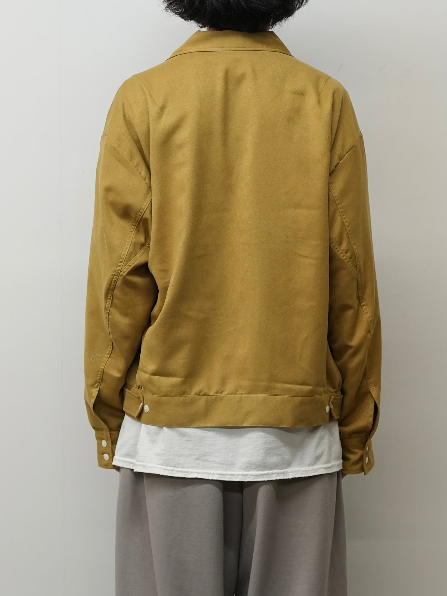 VEGAN SUEDE OPEN COLLAR SHIRT(YELLOW)