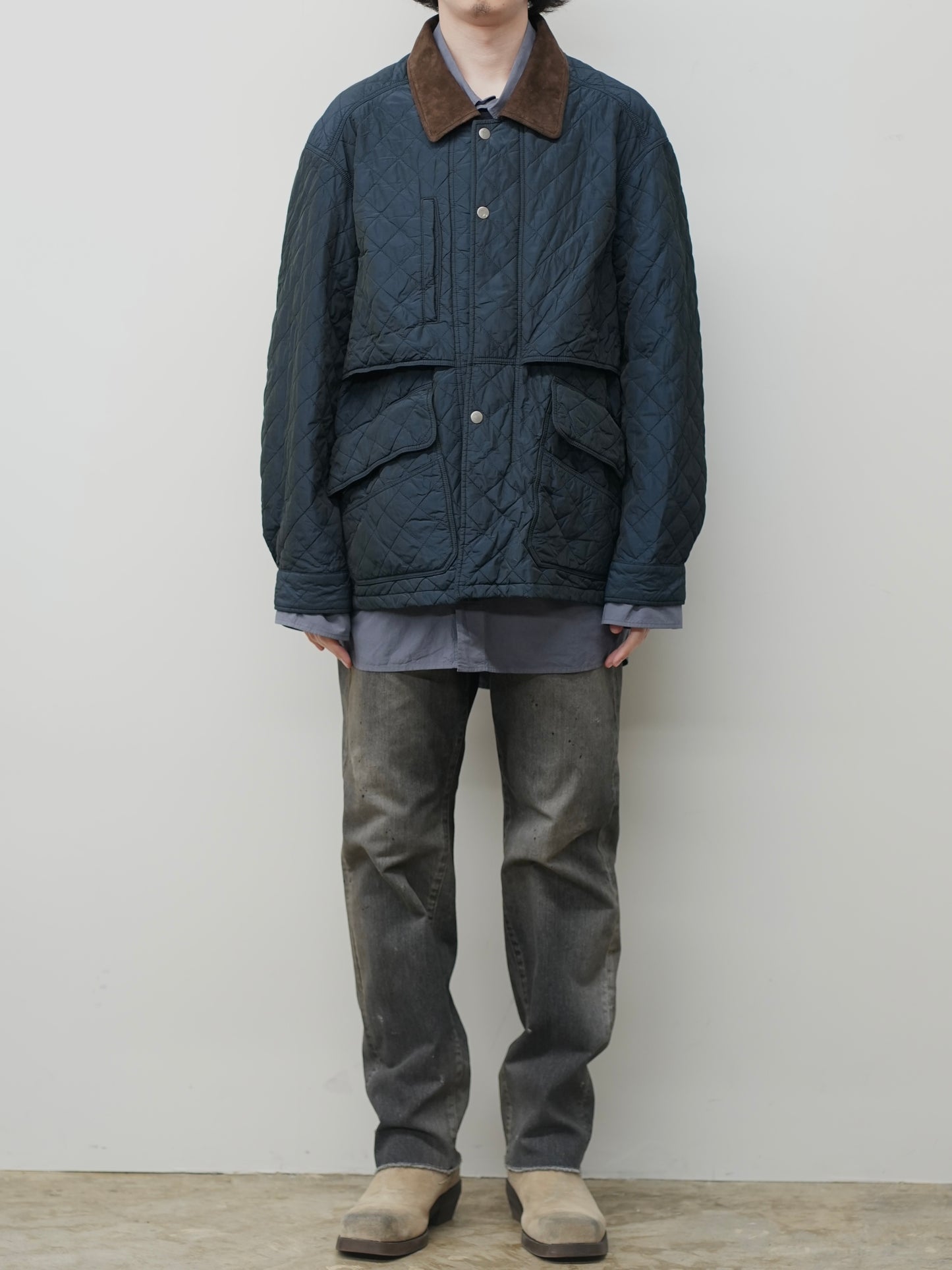 NYLON QUILTING JACKET(NAVY)