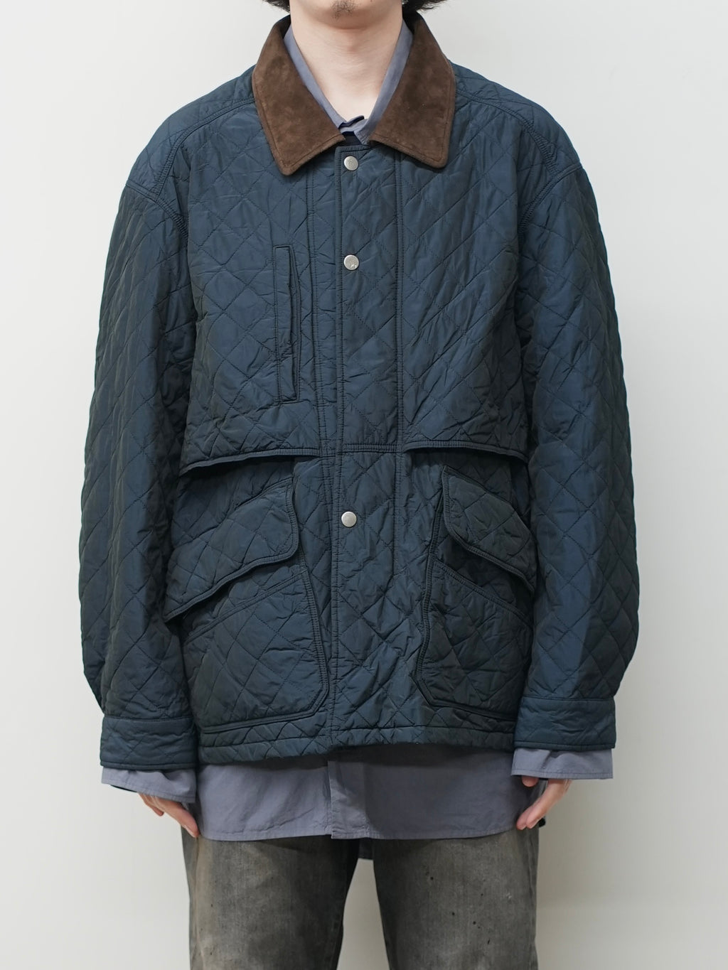 NYLON QUILTING JACKET(NAVY)
