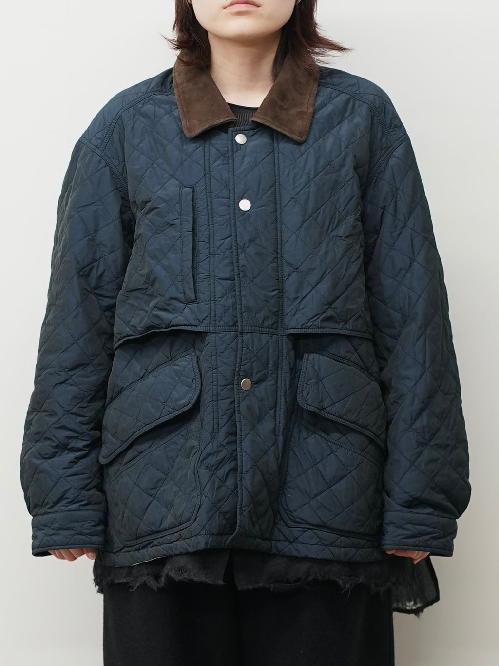 NYLON QUILTING JACKET(NAVY)