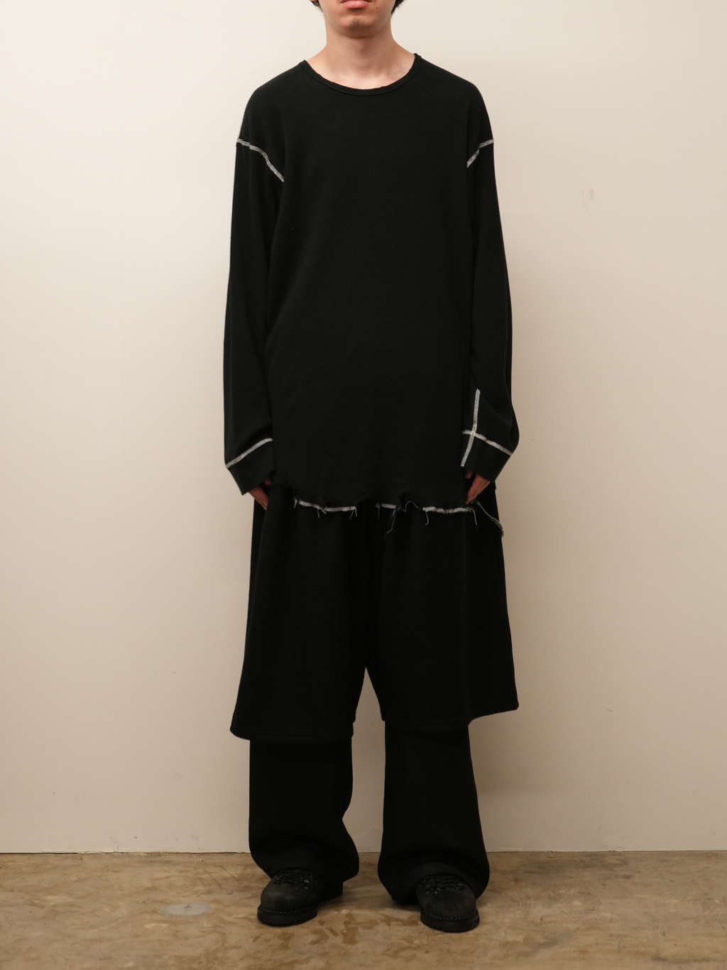 WOOL 3/4 TUCK SWEAT SHORTS(BLACK) – ANCELLM WOOL 3/4 TUCK SWEAT SHORTS(BLACK) – ANCELLM