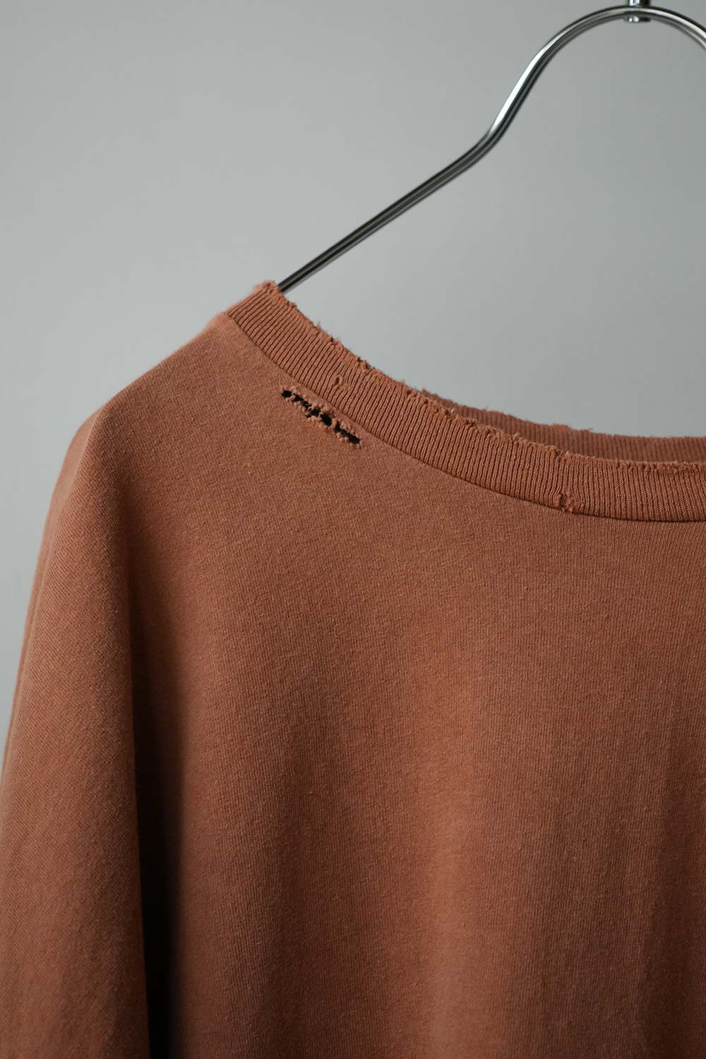 EMBROIDERY DYED LS T-SHIRT(TERRACOTTA)