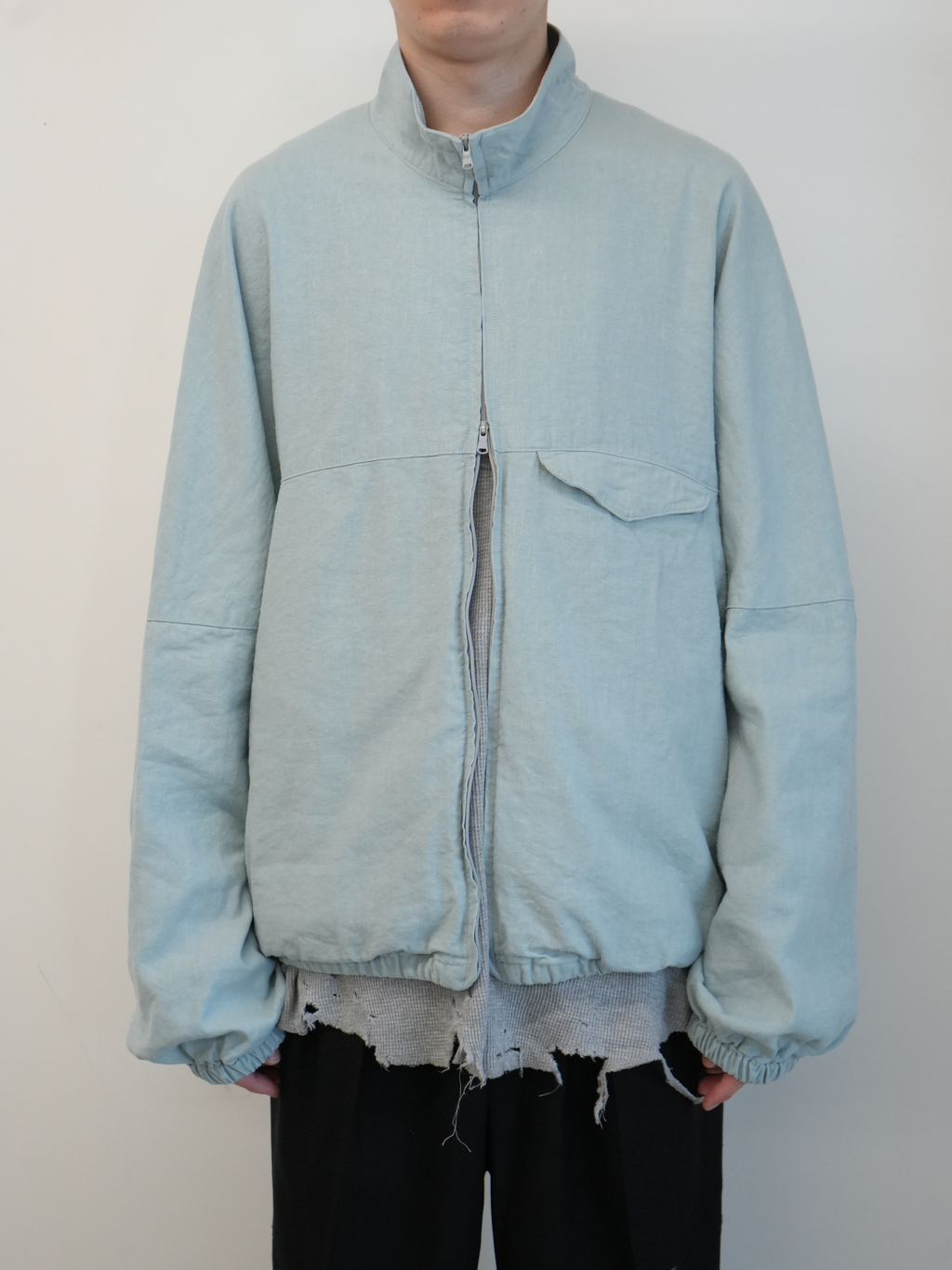 SILK NEP KIMONO BLOUSON(SAX) – ANCELLM SILK NEP KIMONO BLOUSON(SAX) – ANCELLM