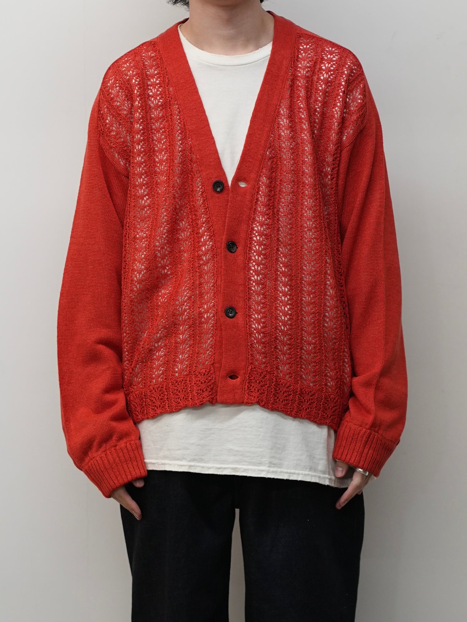 LACED KNIT CARDIGAN(RED) – ANCELLM