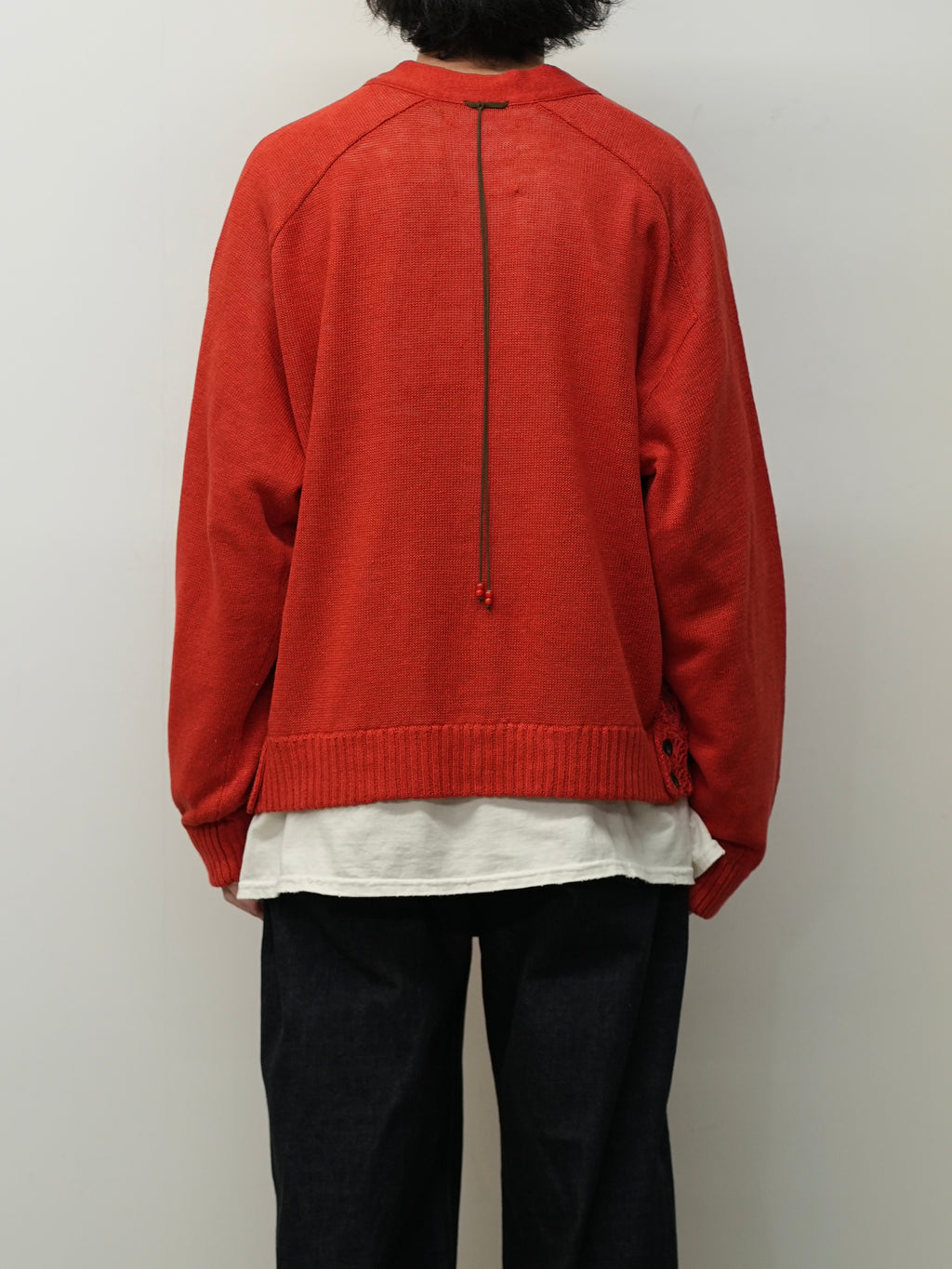 LACED KNIT CARDIGAN(RED)