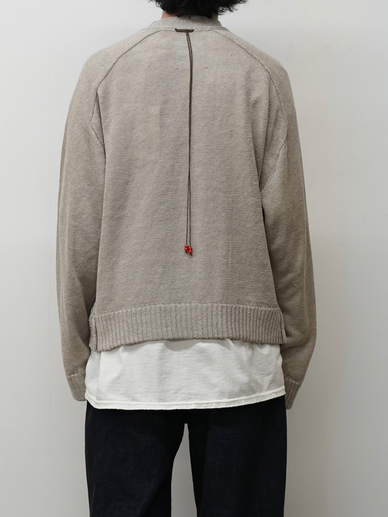 トップス ANCELLM 26ss LACED KNIT CARDIGAN(BEIGE) LACED KNIT CARDIGAN(BEIGE) – ANCELLM