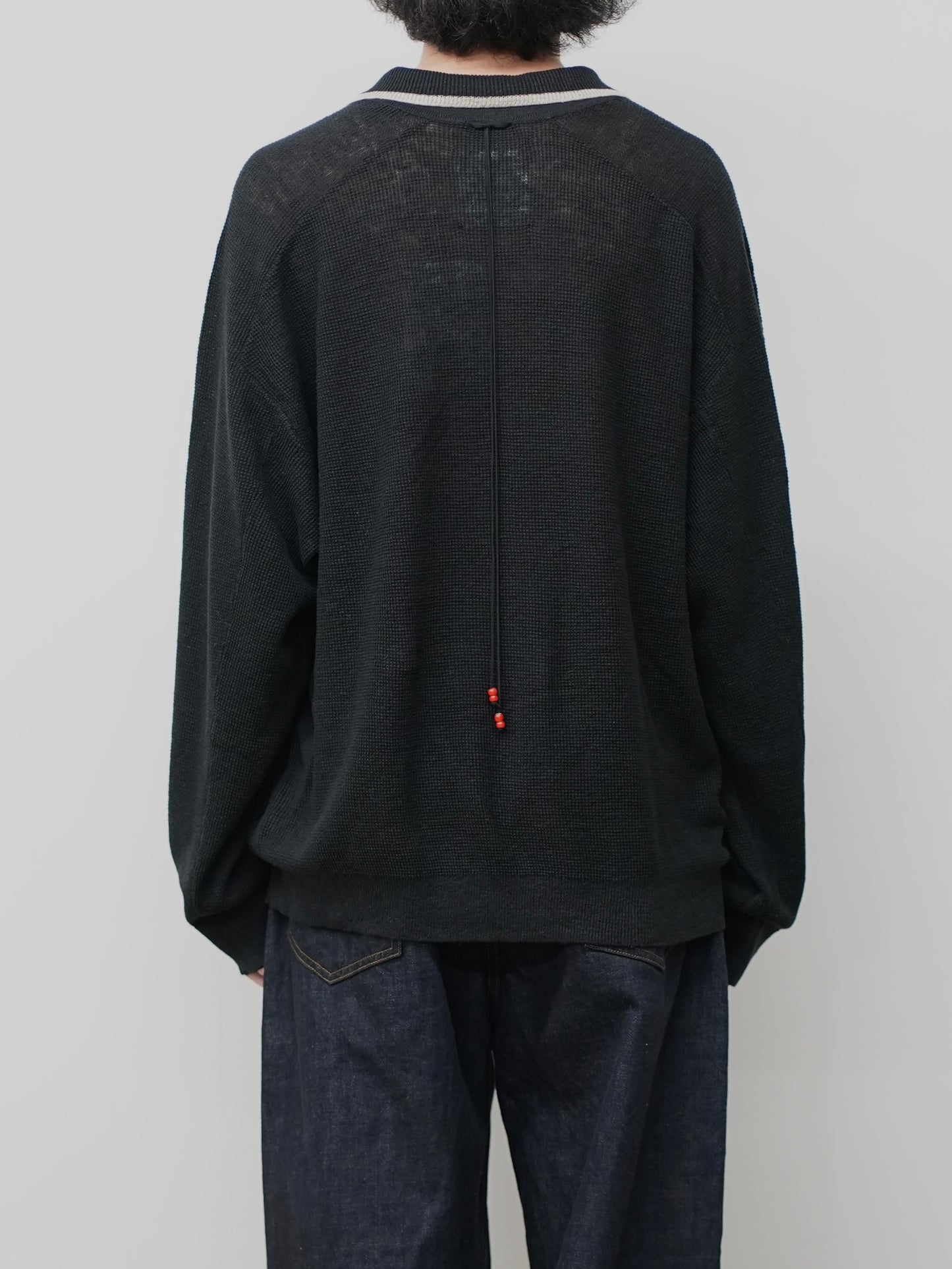 CONTRAST COLLAR KNIT(BLACK)