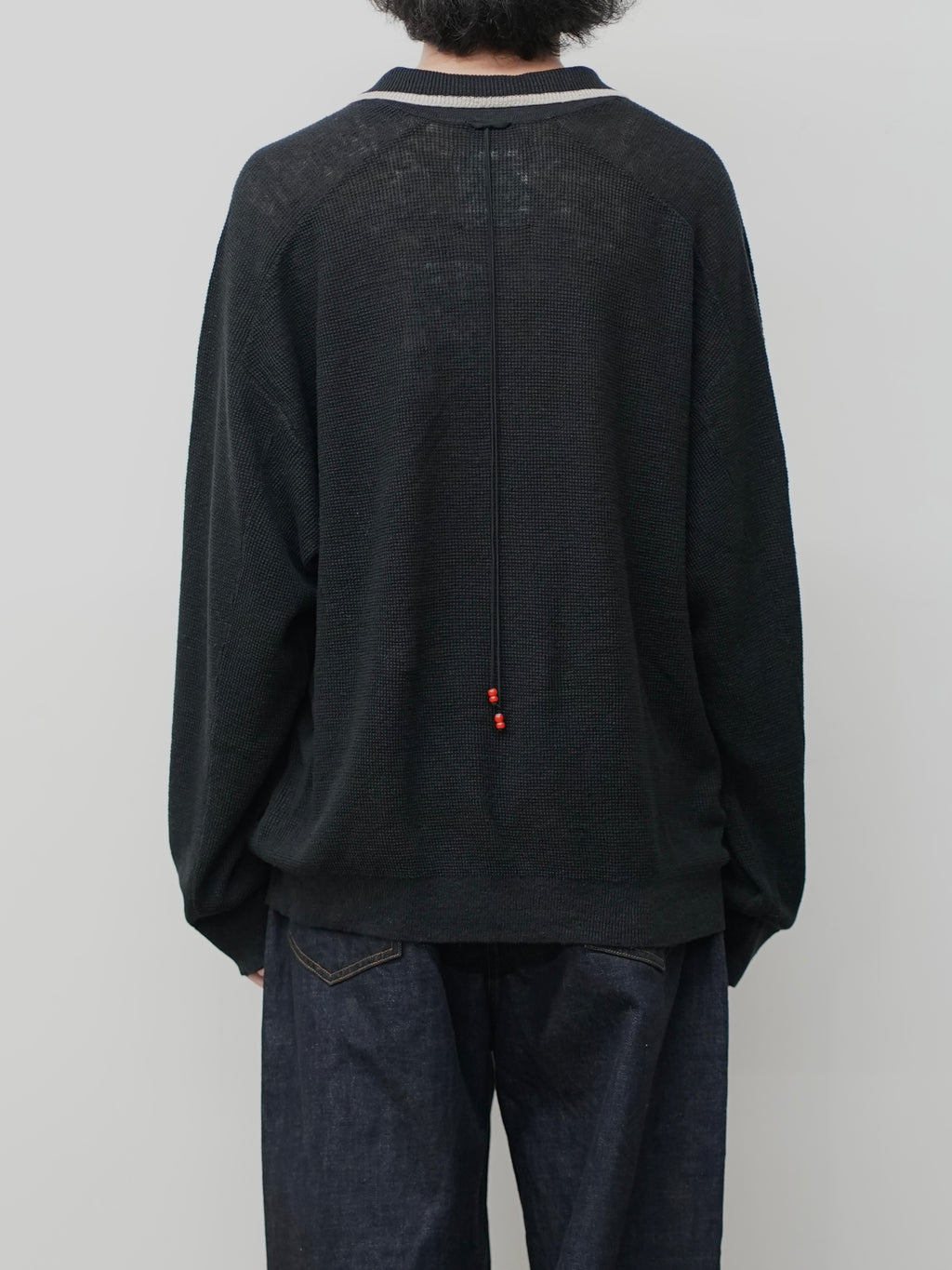 CONTRAST COLLAR KNIT(BLACK)