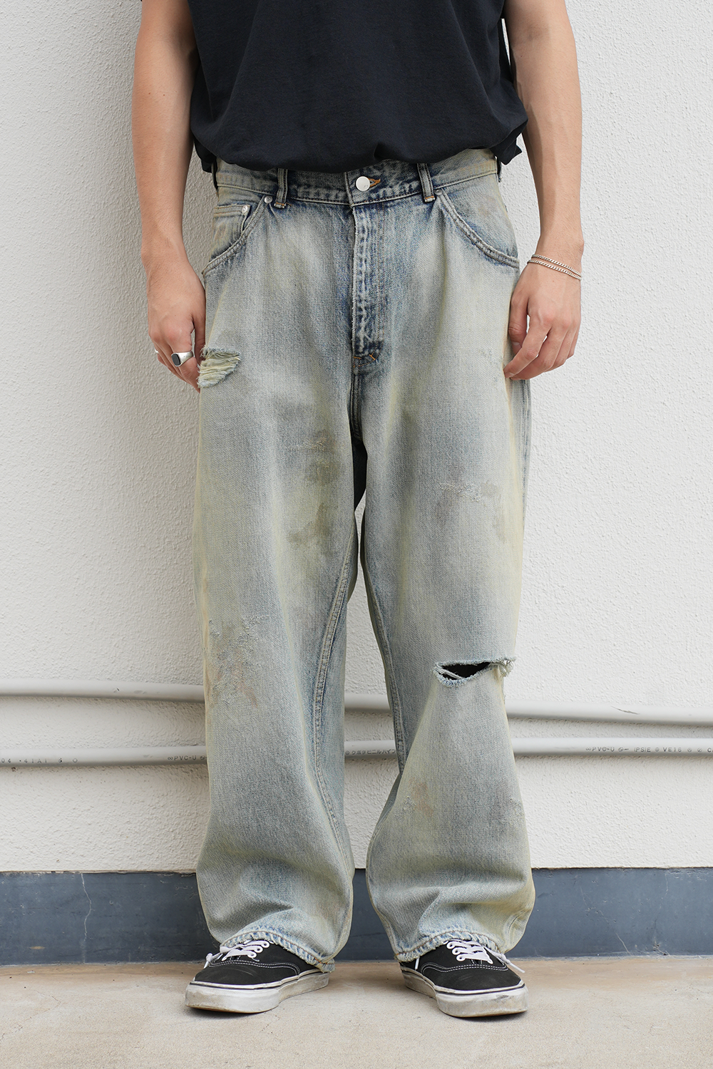 AGING SELVEDGE TAPERED 5P DENIM PANTS