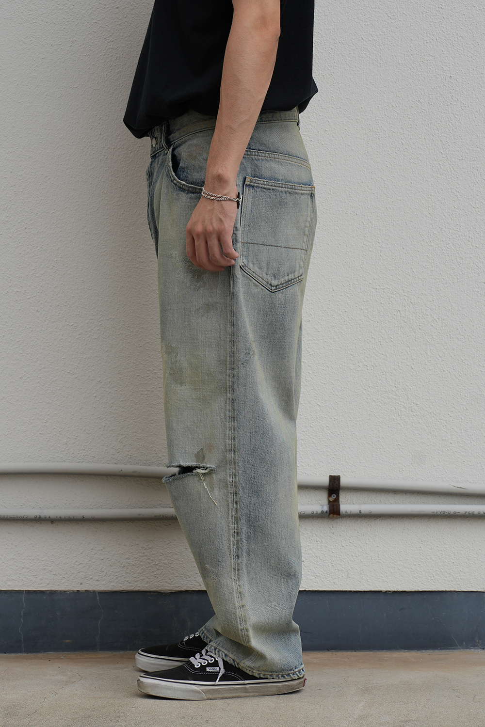 AGING SELVEDGE TAPERED 5P DENIM PANTS