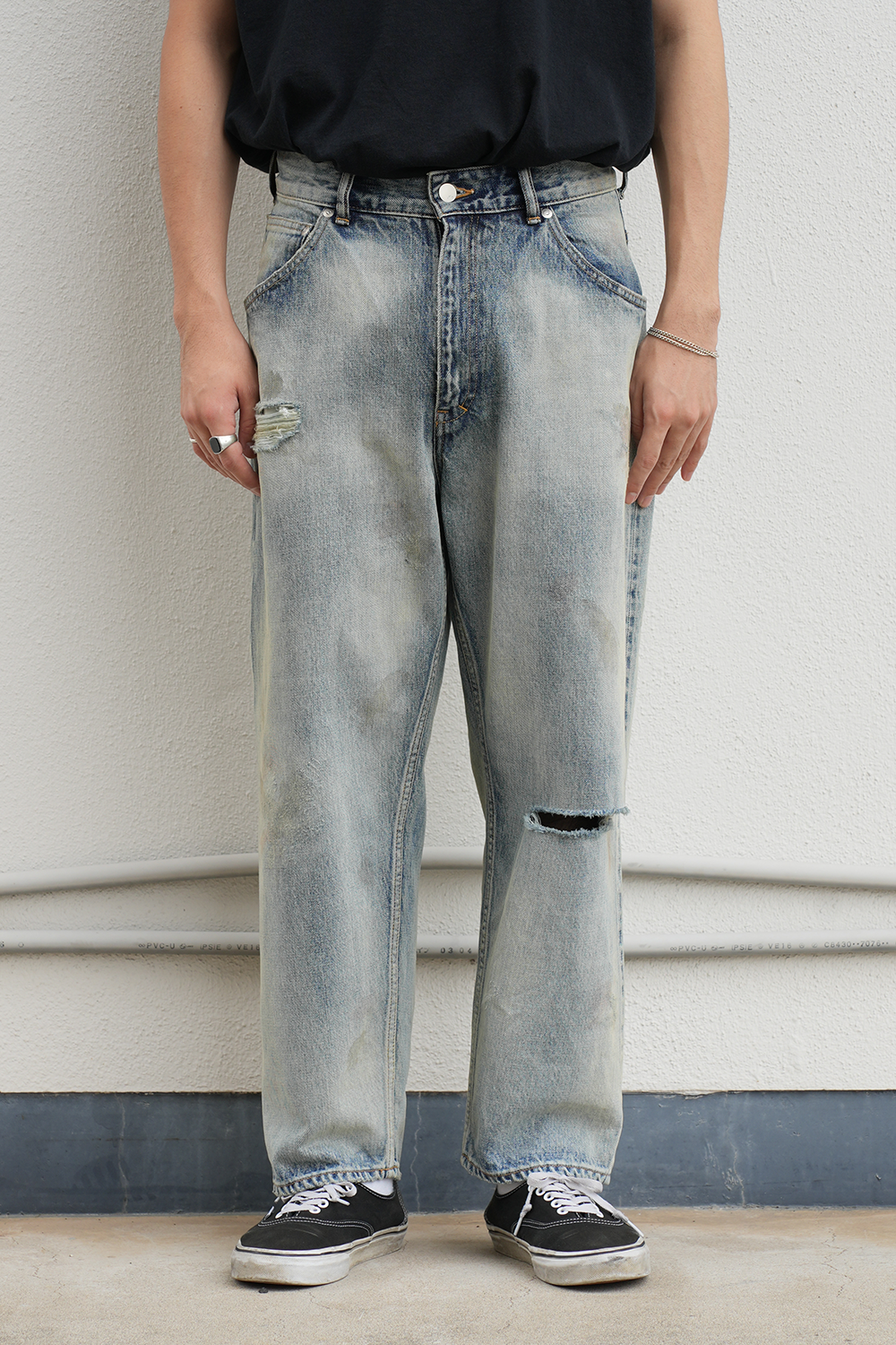 AGING SELVEDGE TAPERED 5P DENIM PANTS