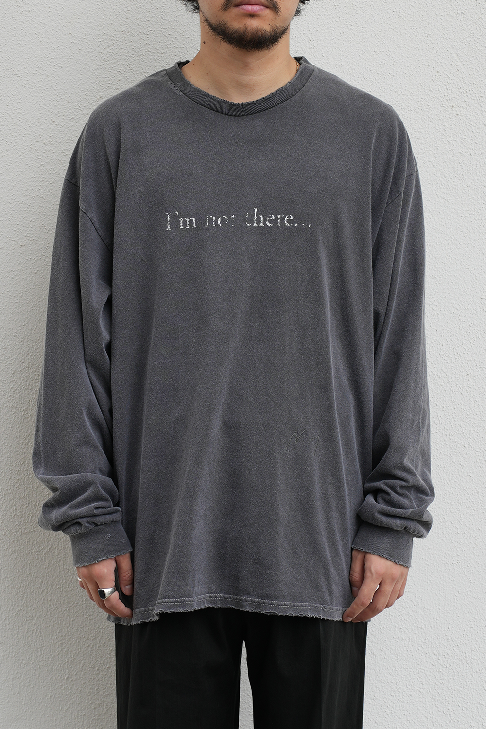 I'm not there DYED LS T-SHIRT(BLACK)