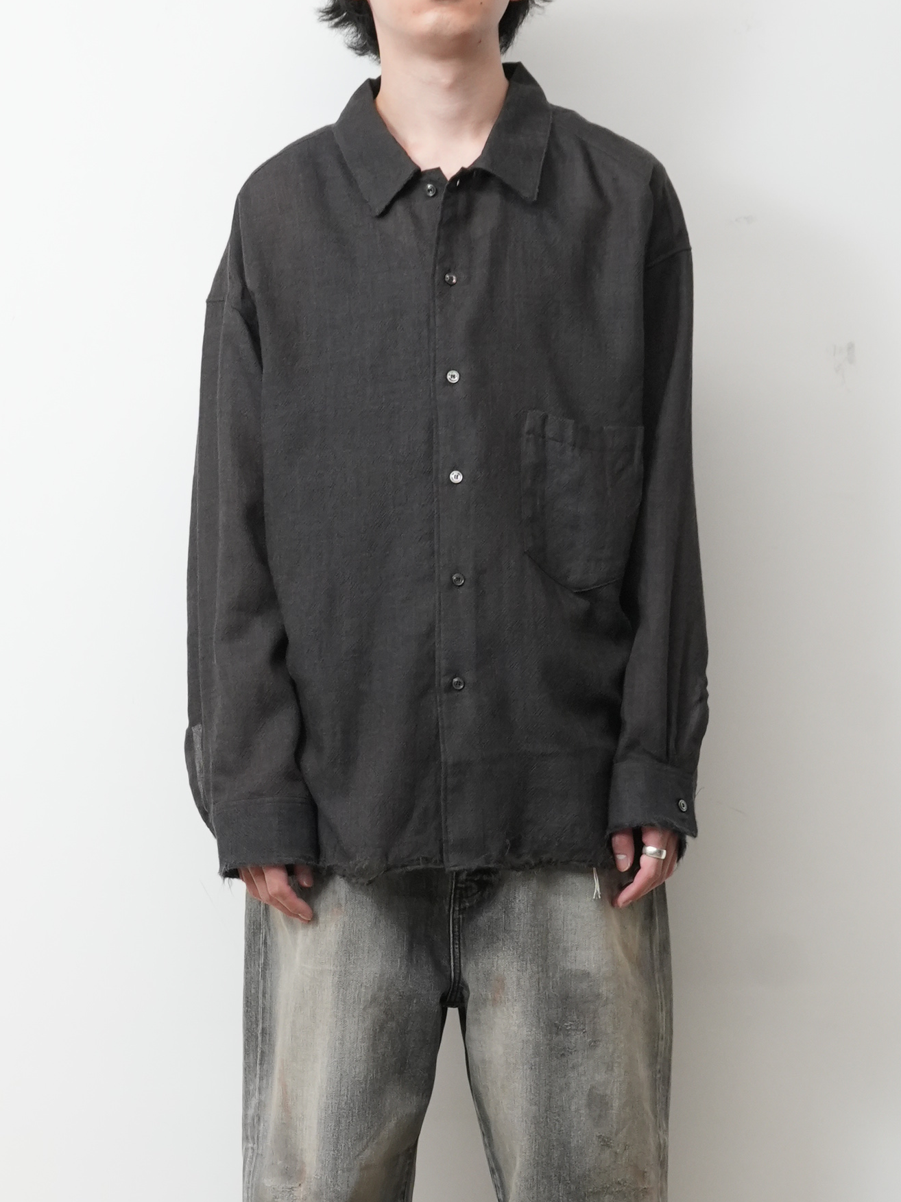 WOOL KERSEY SHIRT(BROWN)