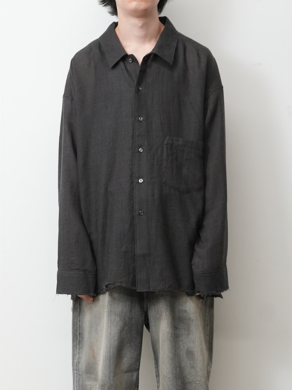 WOOL KERSEY SHIRT(BROWN)