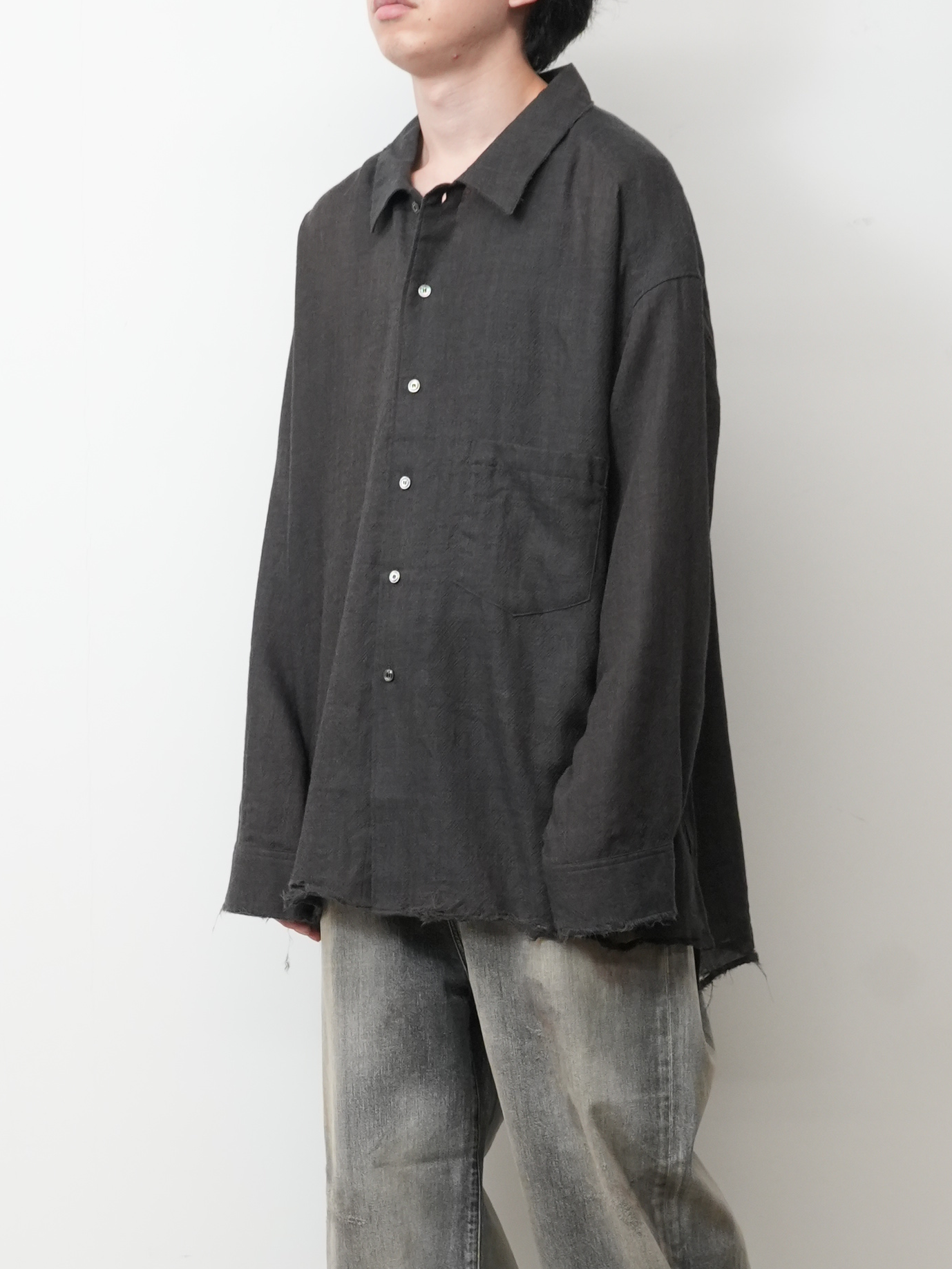 WOOL KERSEY SHIRT(BROWN)