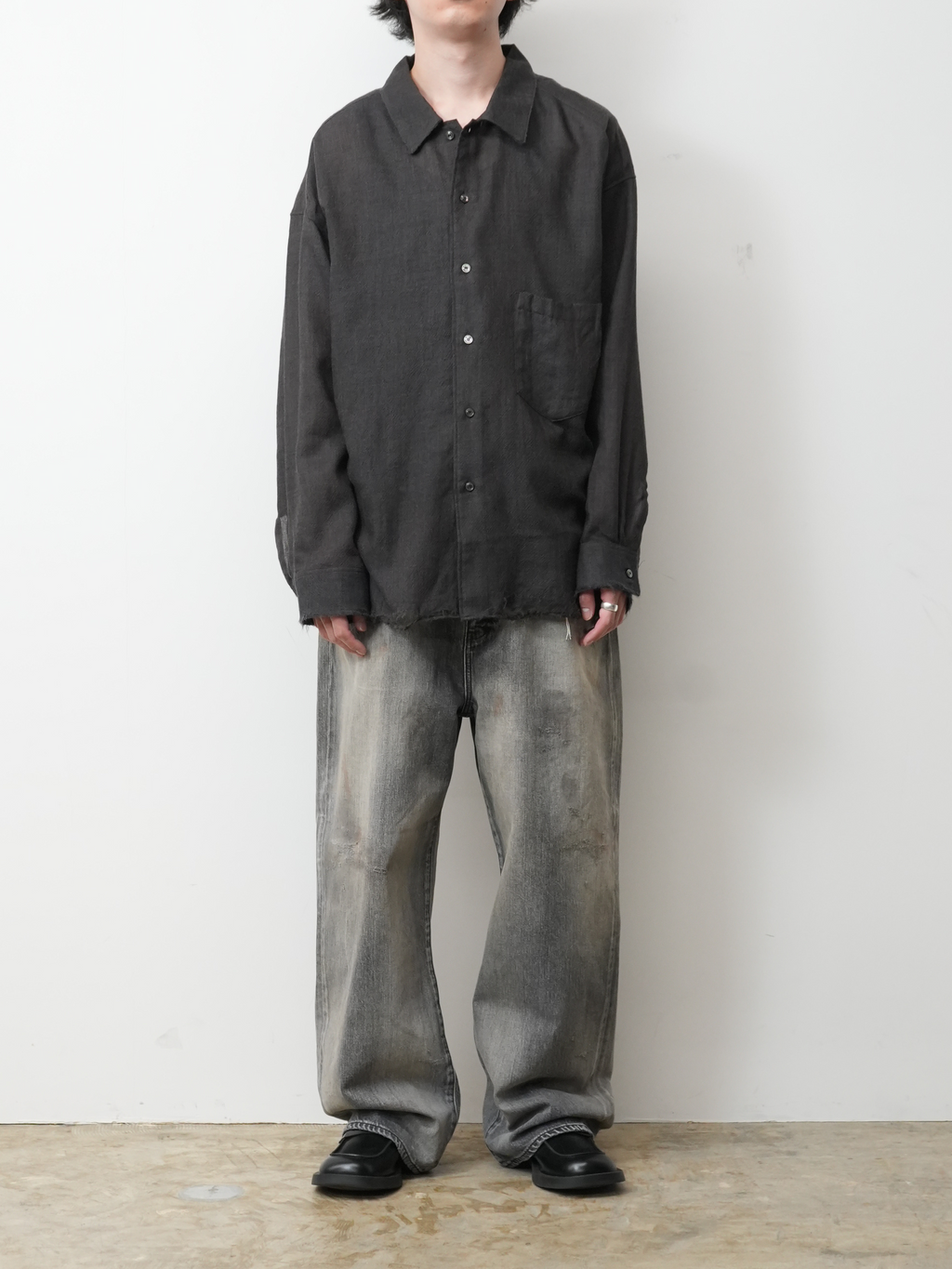 WOOL KERSEY SHIRT(BROWN) – ANCELLM