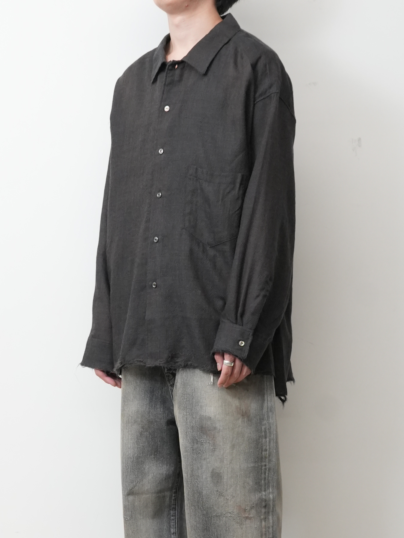 WOOL KERSEY SHIRT(BROWN)