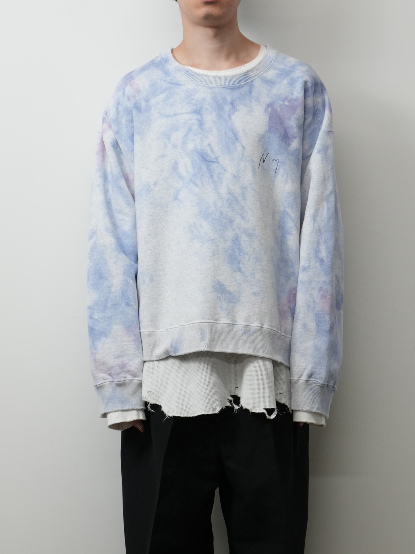 MARBLING SWEAT SHIRT(NAVY)