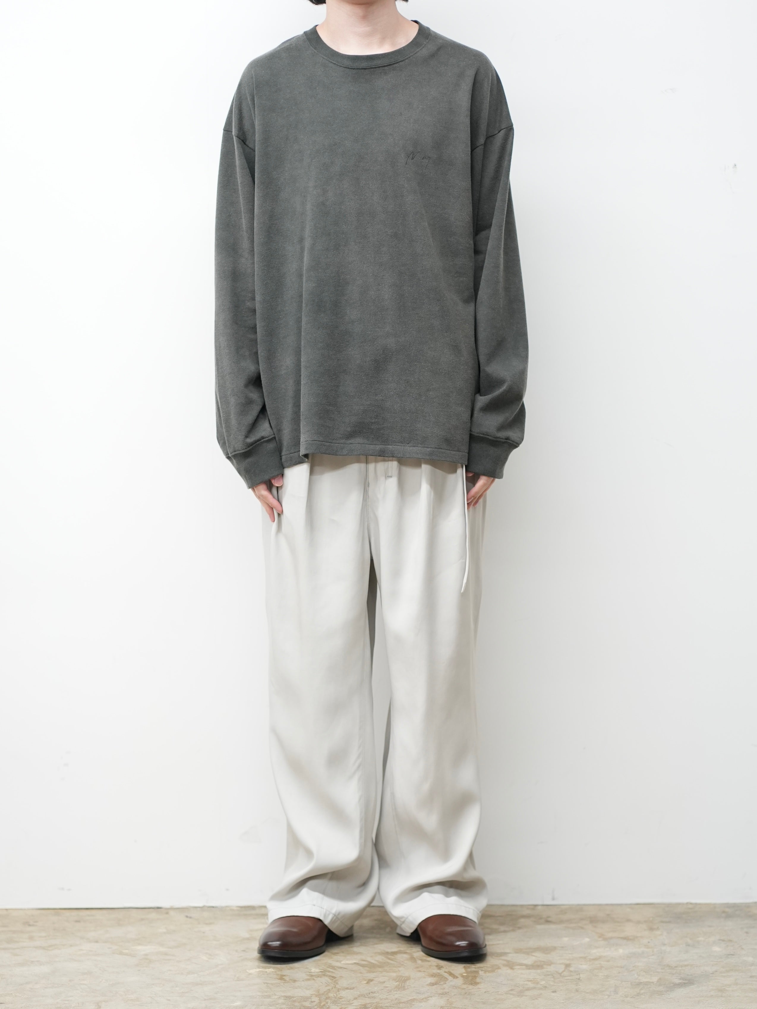 VISCOSE BELT-LESS TROUSERS(OFF) – ANCELLM