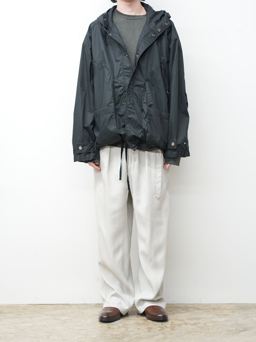 HOODED FIELD SHIRT JACKET(BLACK)