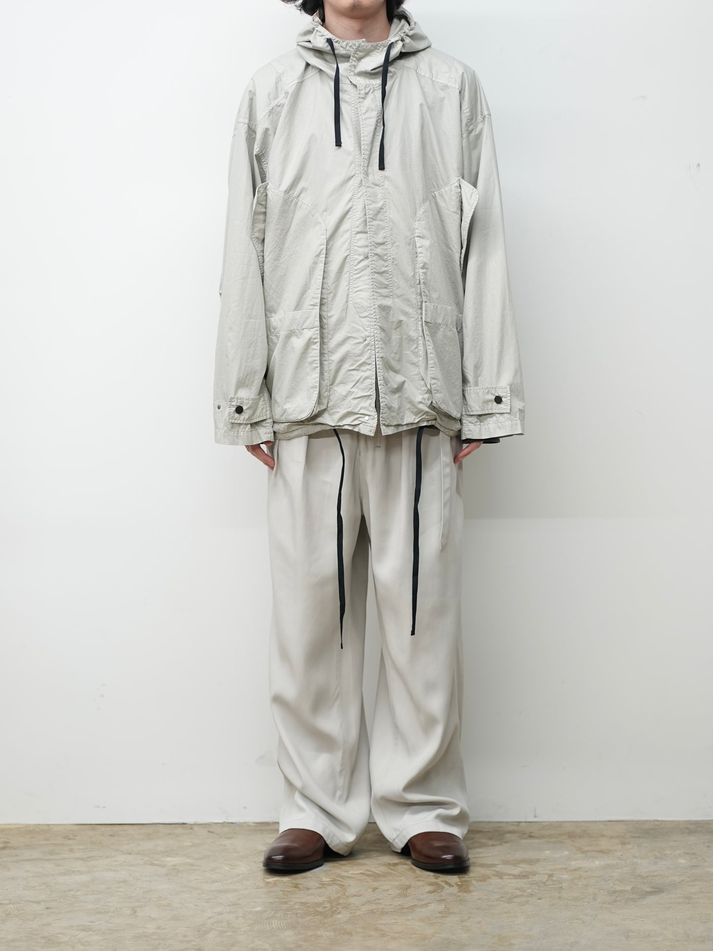 HOODED FIELD SHIRT JACKET(GRAY)