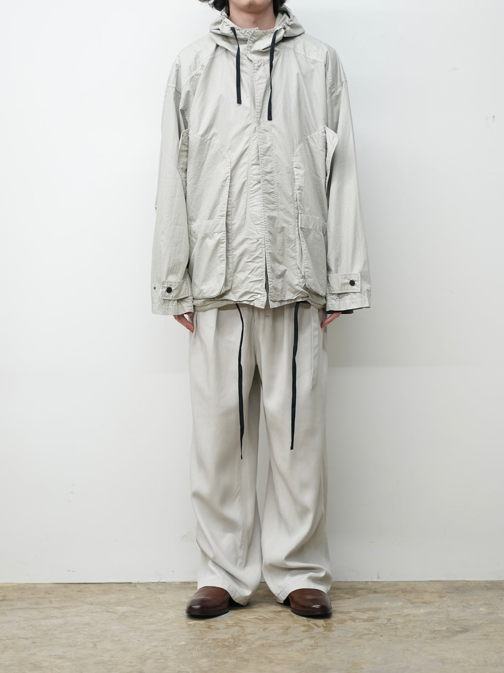 HOODED FIELD SHIRT JACKET(GRAY)