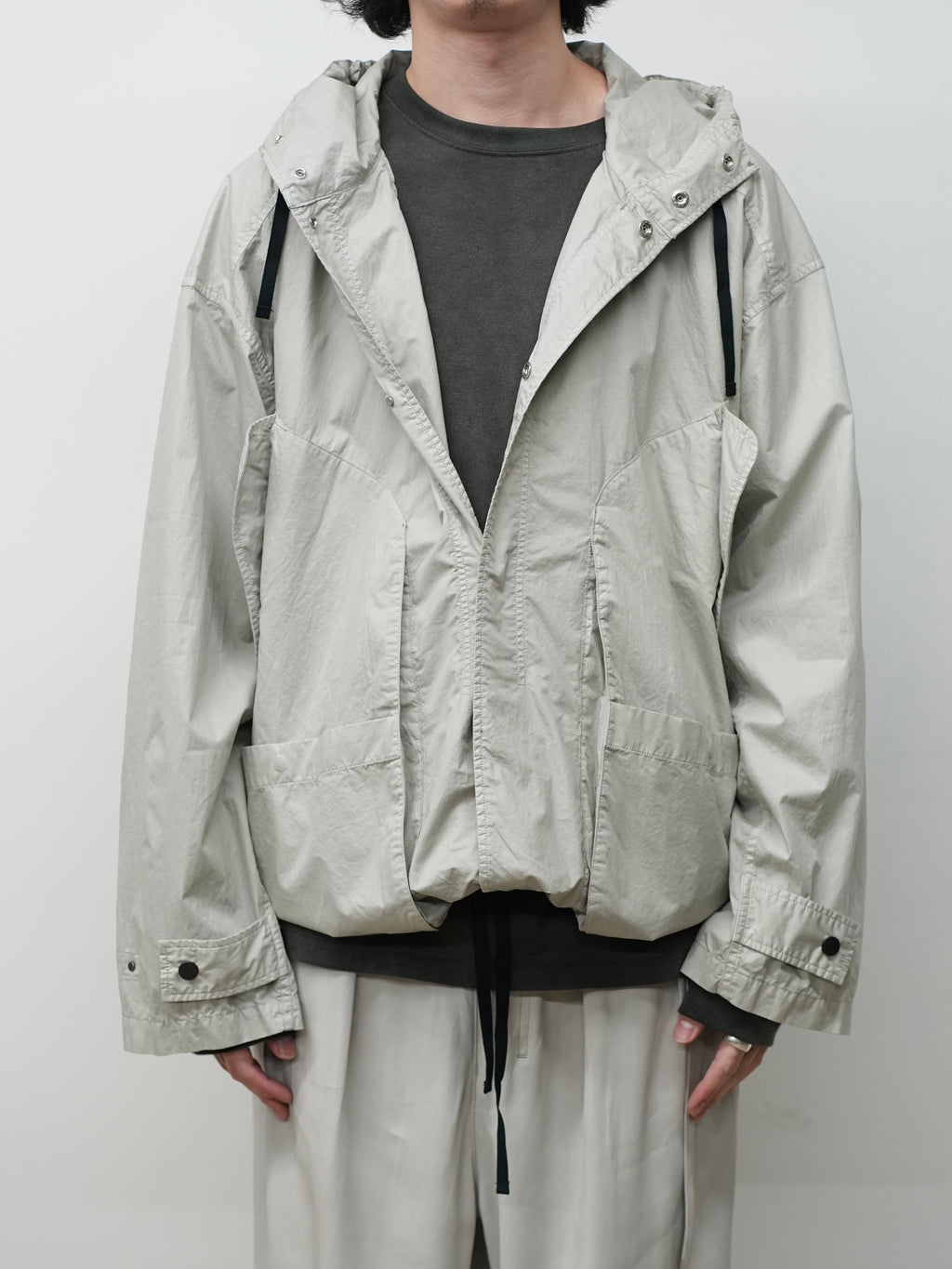 HOODED FIELD SHIRT JACKET(GRAY)